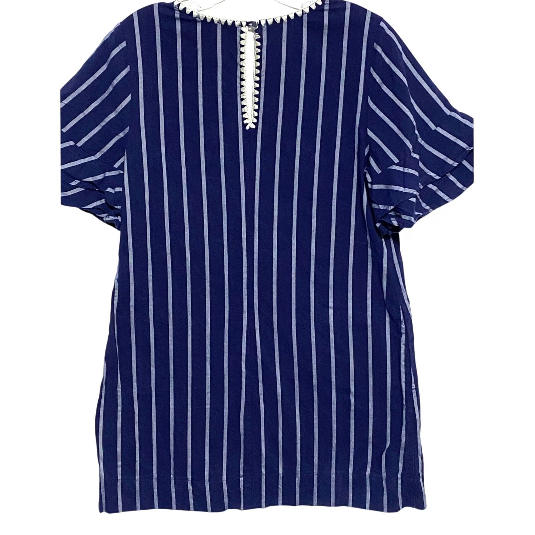 Tommy Bahama Tommy Bahama Dress Navy Nautical Striped Shift Womens S Resort Coastal Vacation Cruise Beach Casual Travel Pockets V-Neck Lis Size S / US 4 / IT 40 - 3 Thumbnail