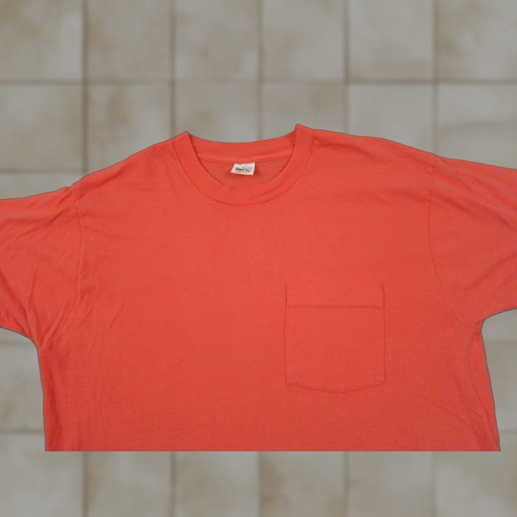 Fruit Of The Loom VINTAGE Fruit of the Loom Shirt Mens XL Orange Crew Neck Short Sleeve USA Logo T-Shirt XL Mens Orange Fruit of the Loom Shirt Vintage USA Size US XL / EU 56 / 4 - 1 Thumbnail