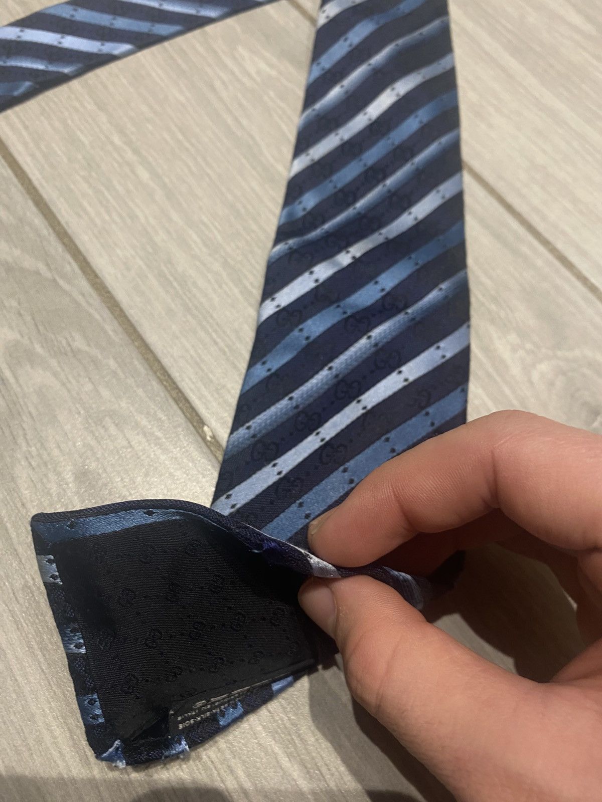Gucci New collection tie from Gucci monogram blue Size ONE SIZE - 9 Thumbnail