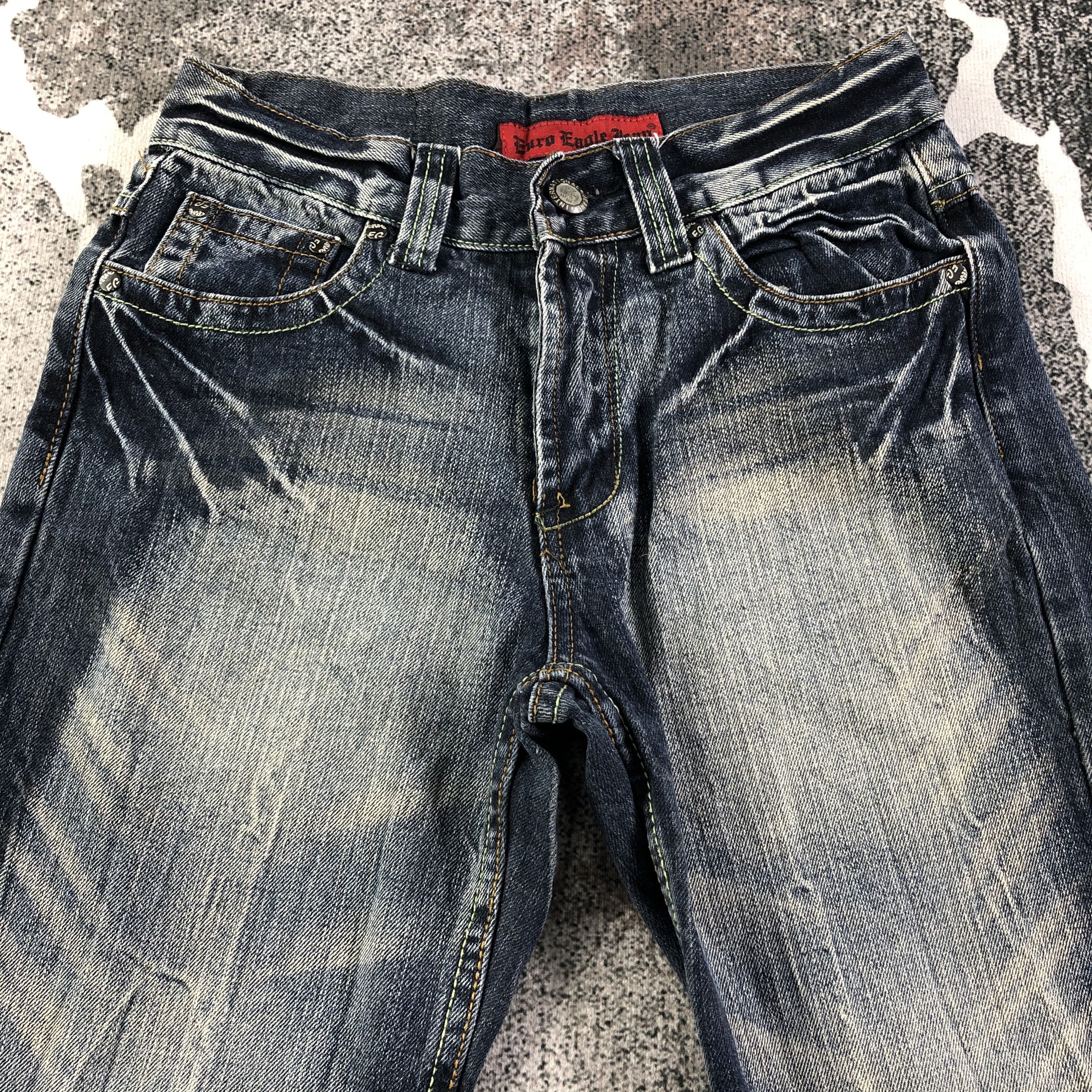 Vintage Euro Eagle Co Jeans Faded Blue Denim KJ1655 Size US 28 / EU 44 - 3 Thumbnail