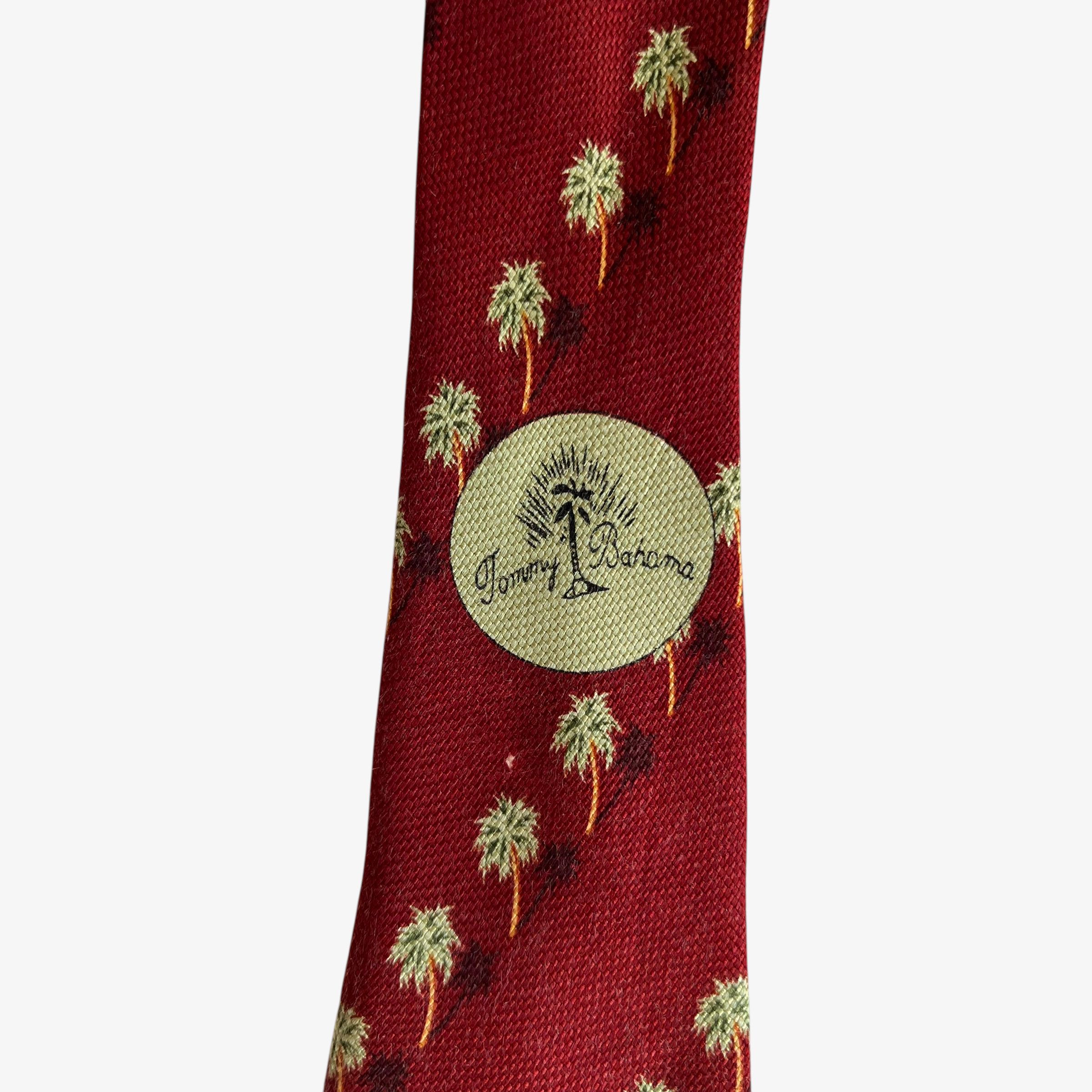 Tommy Bahama Vintage 90s Tommy Bahama Palm Trees Striped Print Silk Tie Size ONE SIZE - 2 Thumbnail