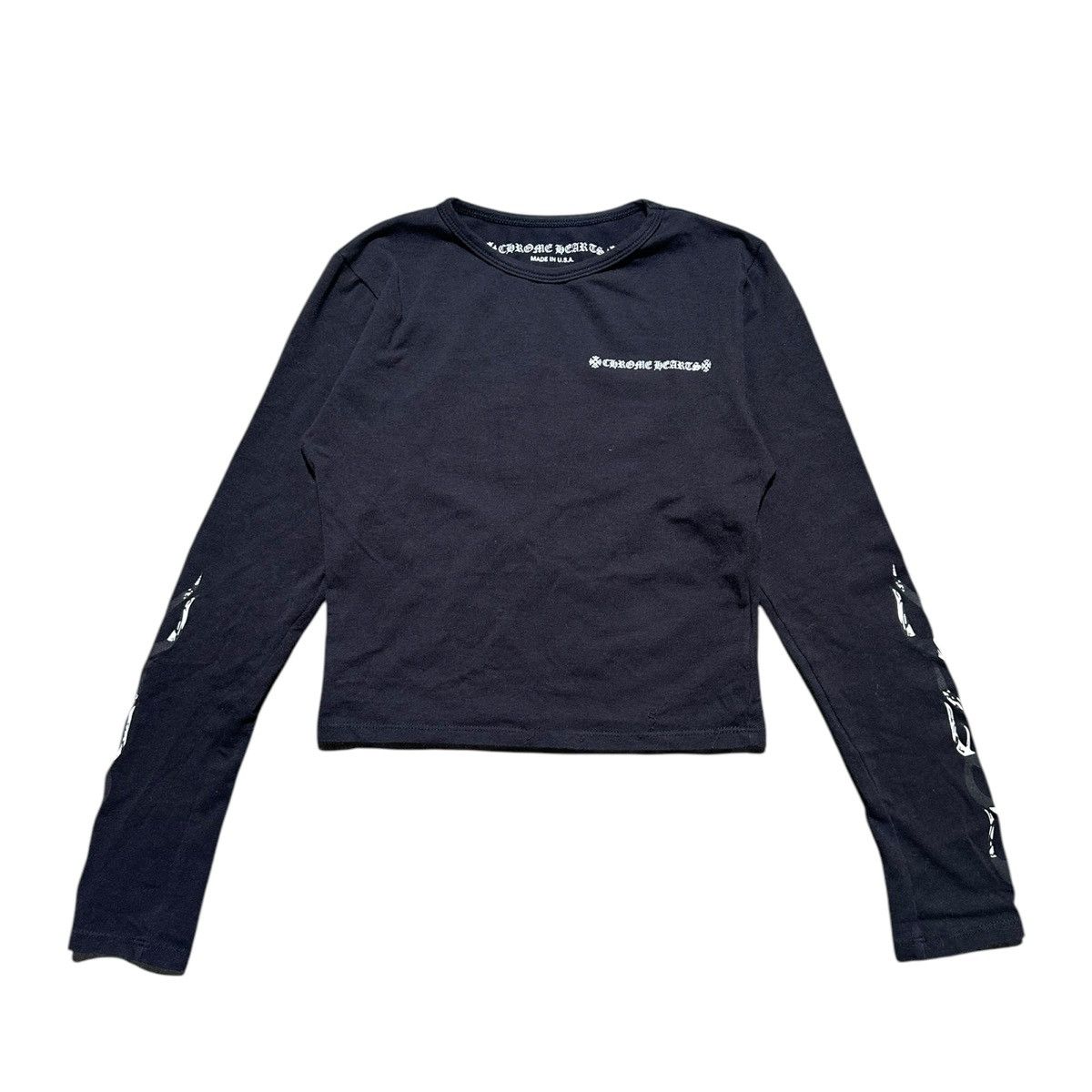 希少コラボ【Chrome Hearts × Matty Boy】Sick Heart crop top Chrome Hearts Matty boy sick hearts long sleeve crop top tee