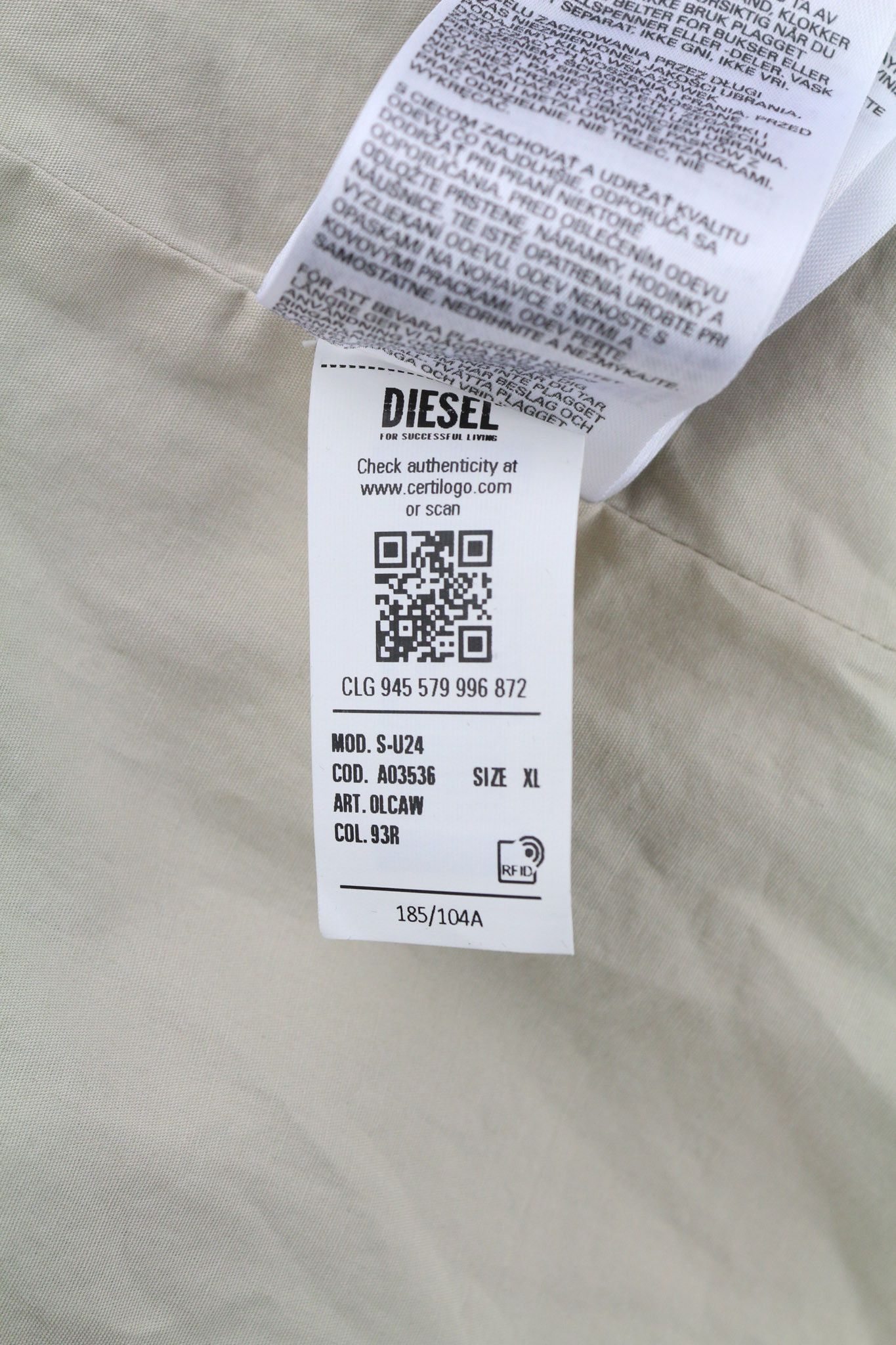 Diesel S-U24 XL Snap Buttons Shiny Polo Neck Jacket 81736 Size US XL / EU 56 / 4 - 13 Thumbnail
