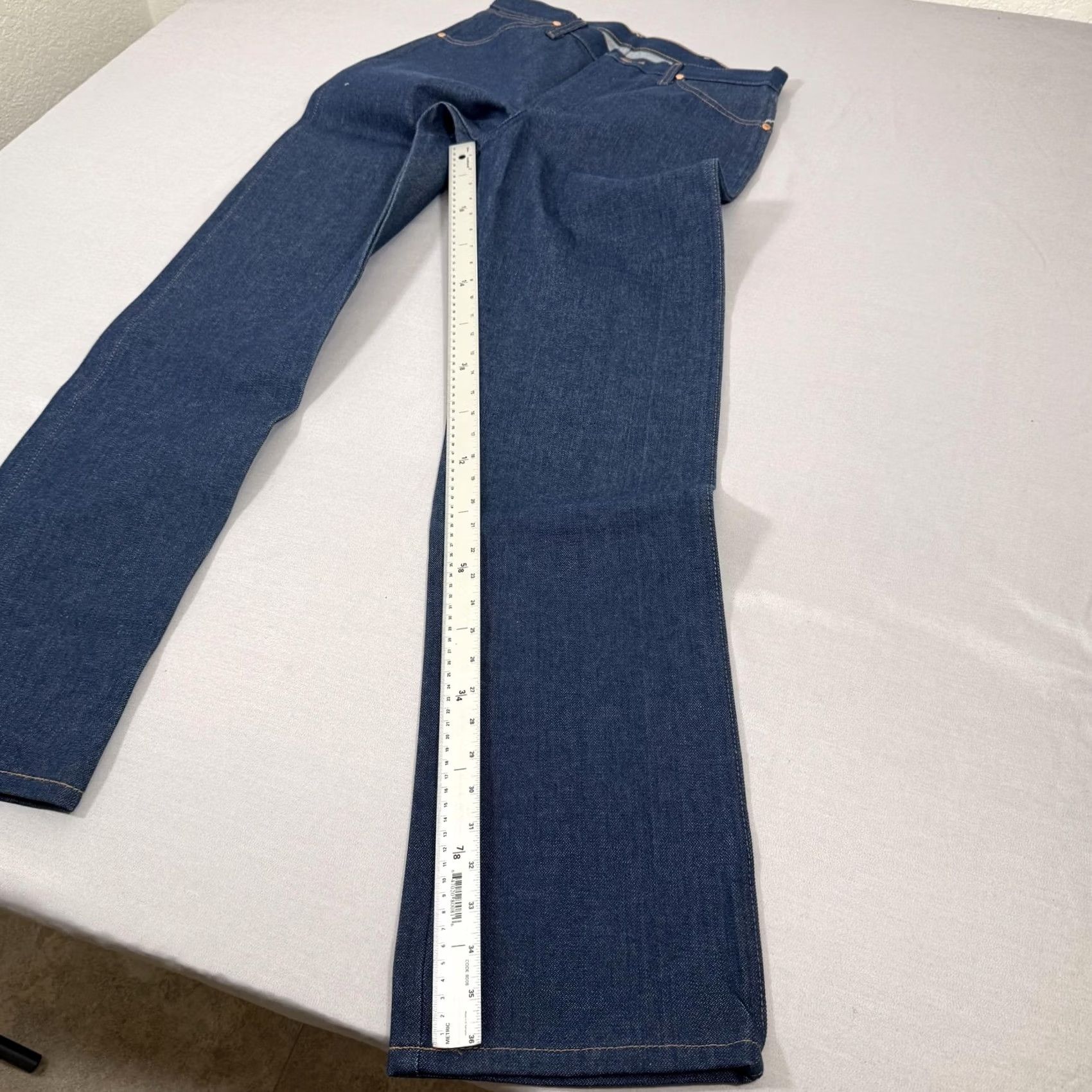 Wrangler Wrangler Mens Jeans 33x36 Blue 13MWZ Straight Fit Cowboy Cut Denim Pants Size US 33 - 3 Thumbnail