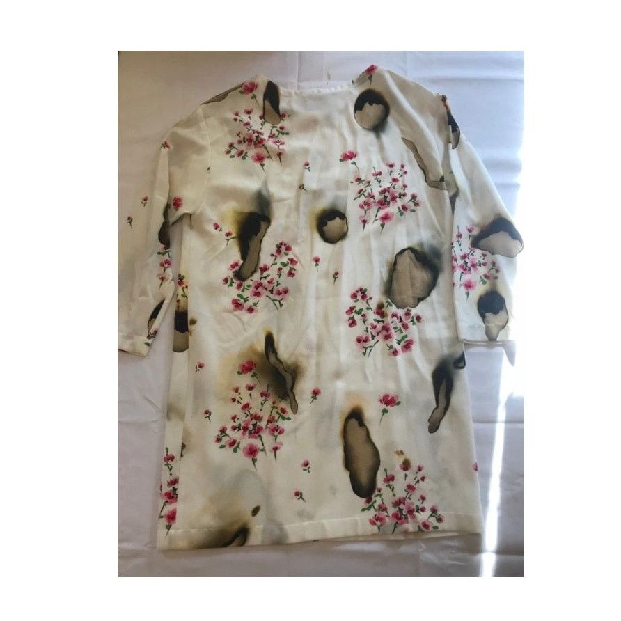 Moschino AW16 MOSCHINO COUTURE Jeremy Scott BURNT EFFECT RAYON DRESS Size S / US 4 / IT 40 - 10 Thumbnail