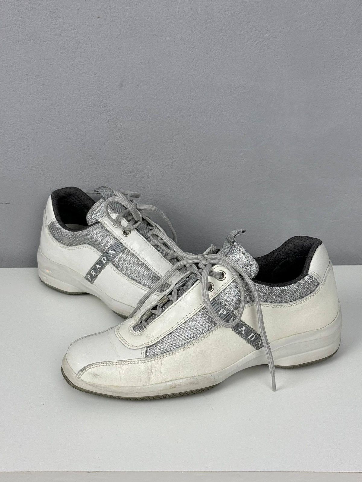 Prada Prada Sport Leather White Low Top Sneakers Mens Size US 6 / IT 36 - 1 Thumbnail
