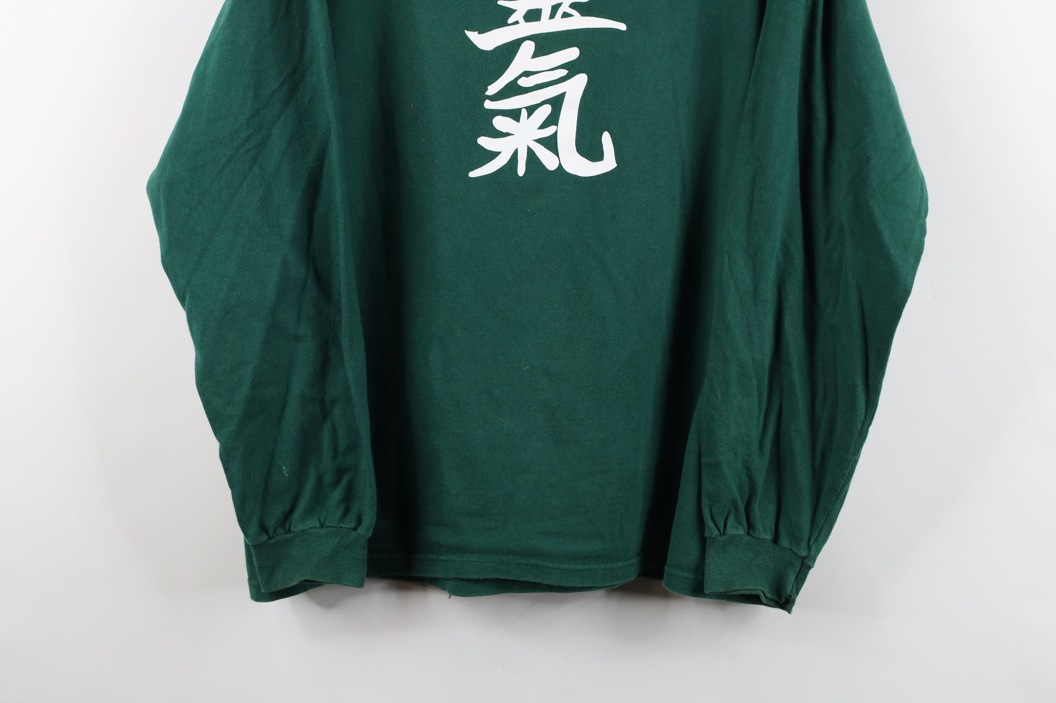 Vintage Vintage 90s Streetwear Aura Long Sleeve T-Shirt Green Cotton Size US L / EU 52-54 / 3 - 3 Thumbnail