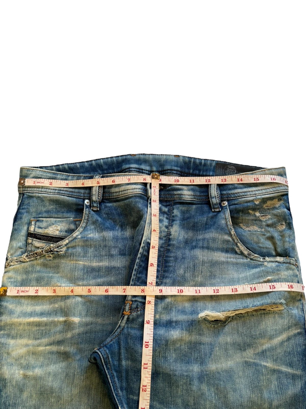 Diesel Vintage Diesel Krooley-T Bleached Distressed Ripped Jeans Size US 34 / EU 50 - 15 Thumbnail
