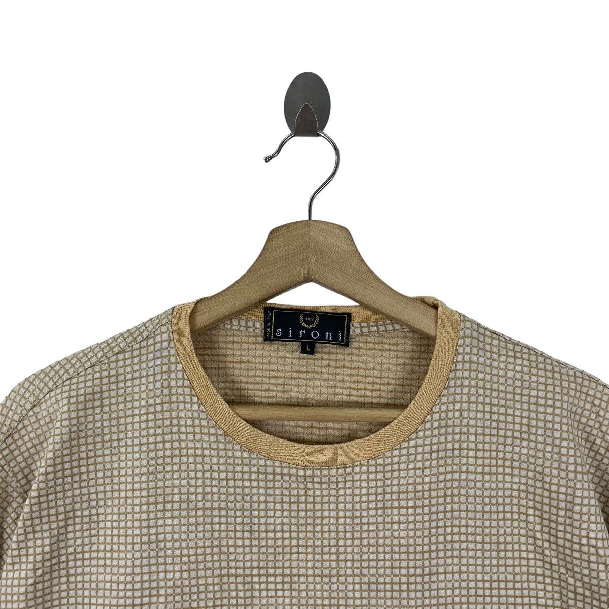Other SIRONI Italian Brand Check Tartan Pocket Cream Short Sleeve Size US L / EU 52-54 / 3 - 2 Thumbnail
