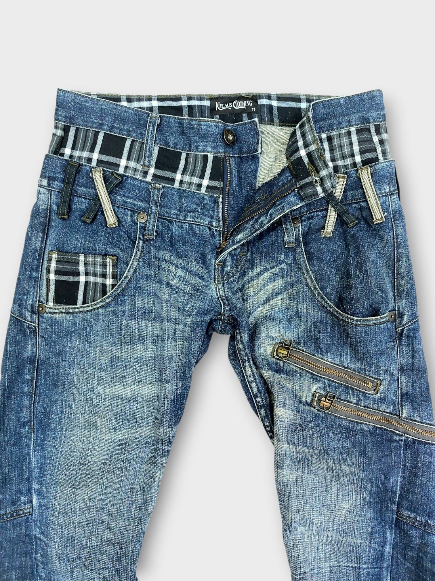 Vintage Nylaus Y2k Double Waist Vintage Denim Size US 30 / EU 46 - 7 Thumbnail