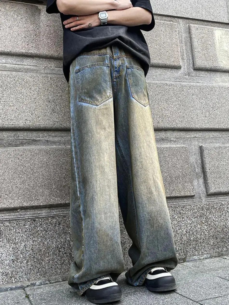 Japanese Brand Retro casual loose floor sweeping wide leg jeans Size US 32 / EU 48 - 4 Thumbnail