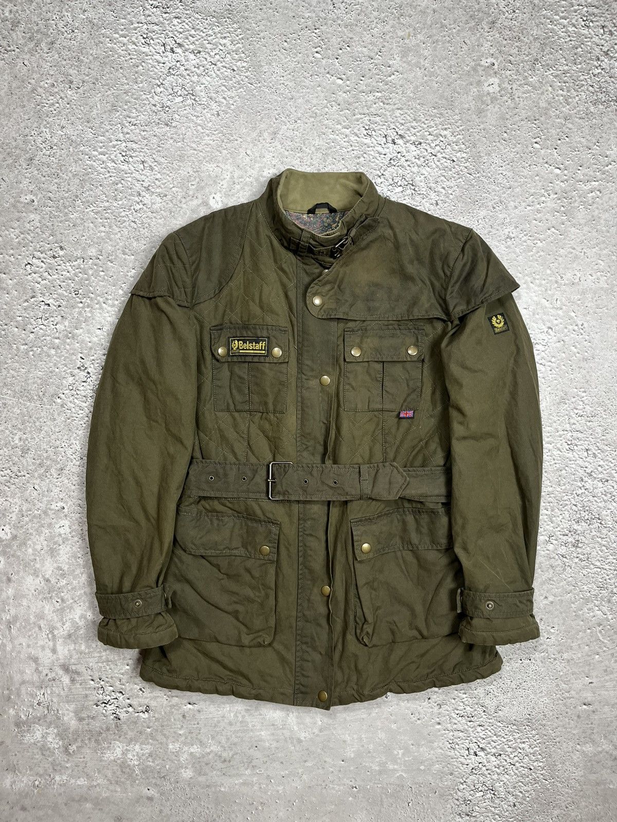 Belstaff Belstaff Gold Label Waxed Cotton Biker Jacket Olive 48 Size US M / EU 48-50 / 2 - 2 Thumbnail