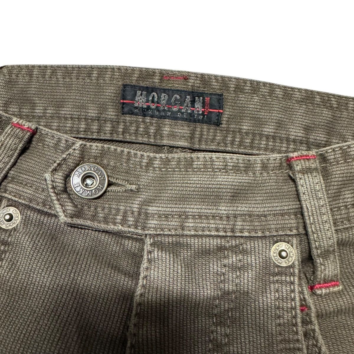 Japanese Brand Morgan Homme Brown Denim Flare Pants Size US 29 - 6 Thumbnail