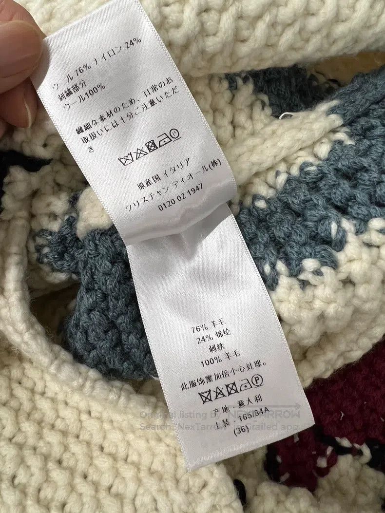 Dior Dior White hollow animal hook knitted sweater Size XS / US 0-2 / IT 36-38 - 7 Thumbnail