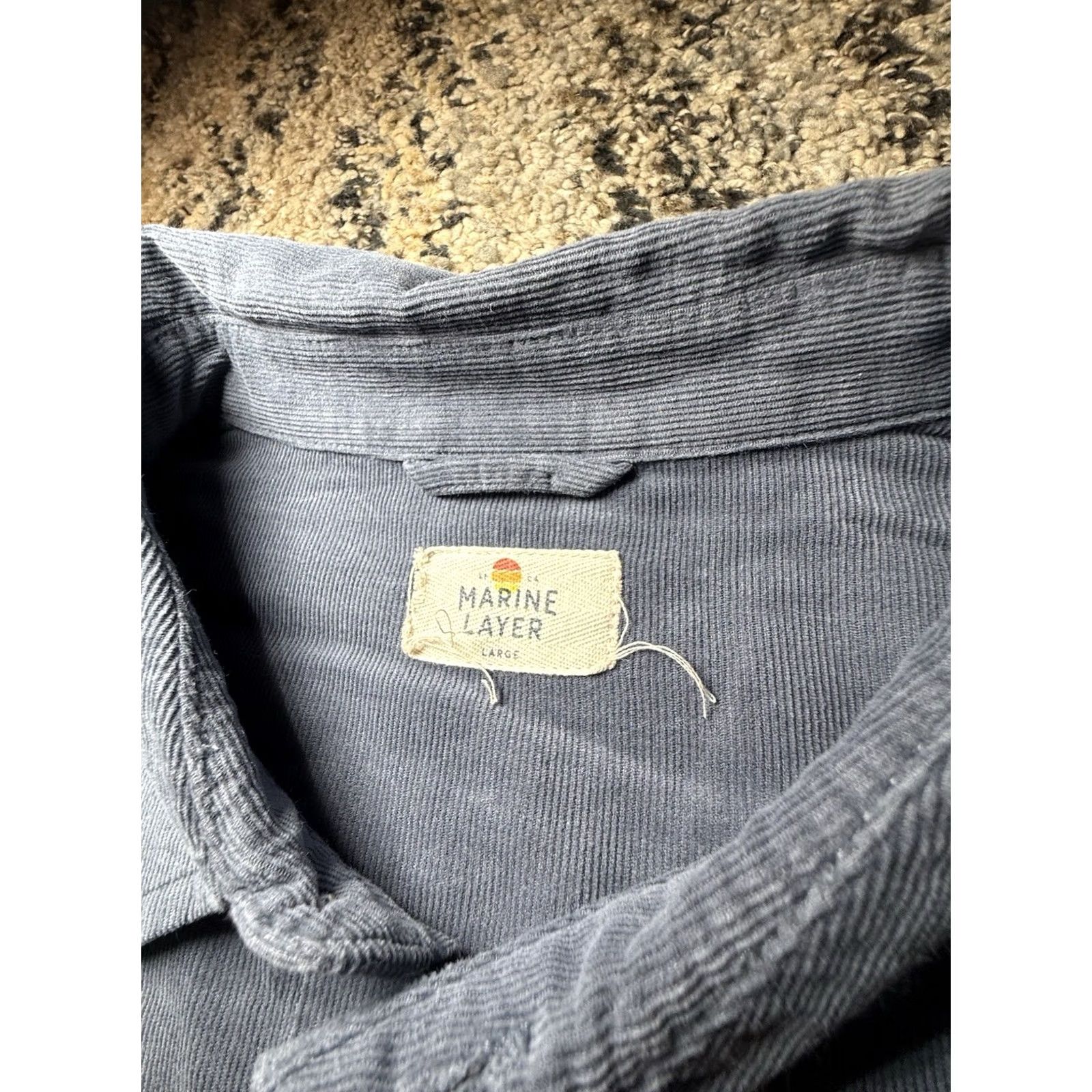 Marine Layer Marine Layer Button Down Mens Large Blue Washed Long Sleeve Pearl Snap Size US L / EU 52-54 / 3 - 3 Thumbnail