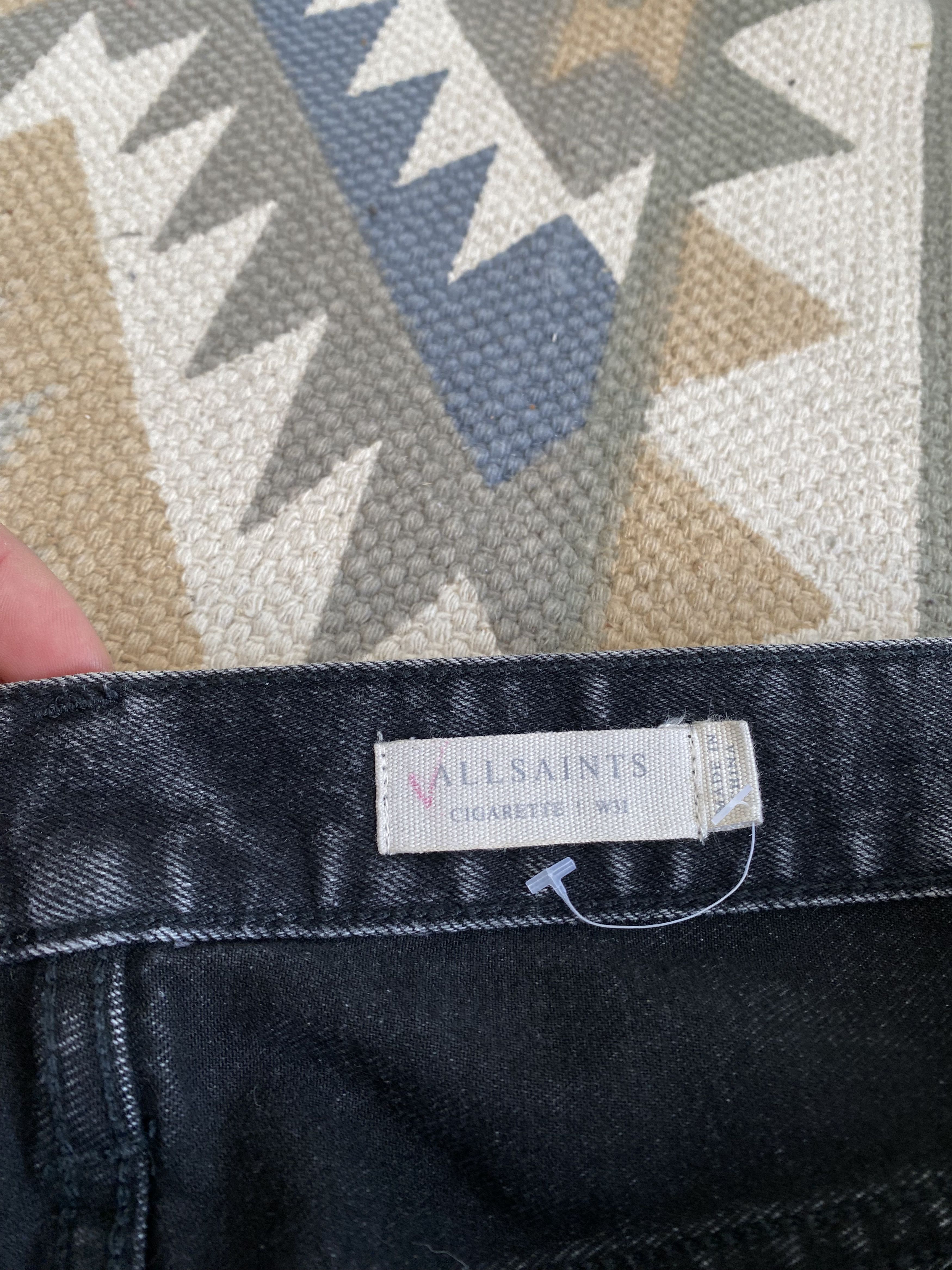 Allsaints Allsaints Cotton Black Washed Slim Denim Jeans Pants Size US 31 - 13 Thumbnail