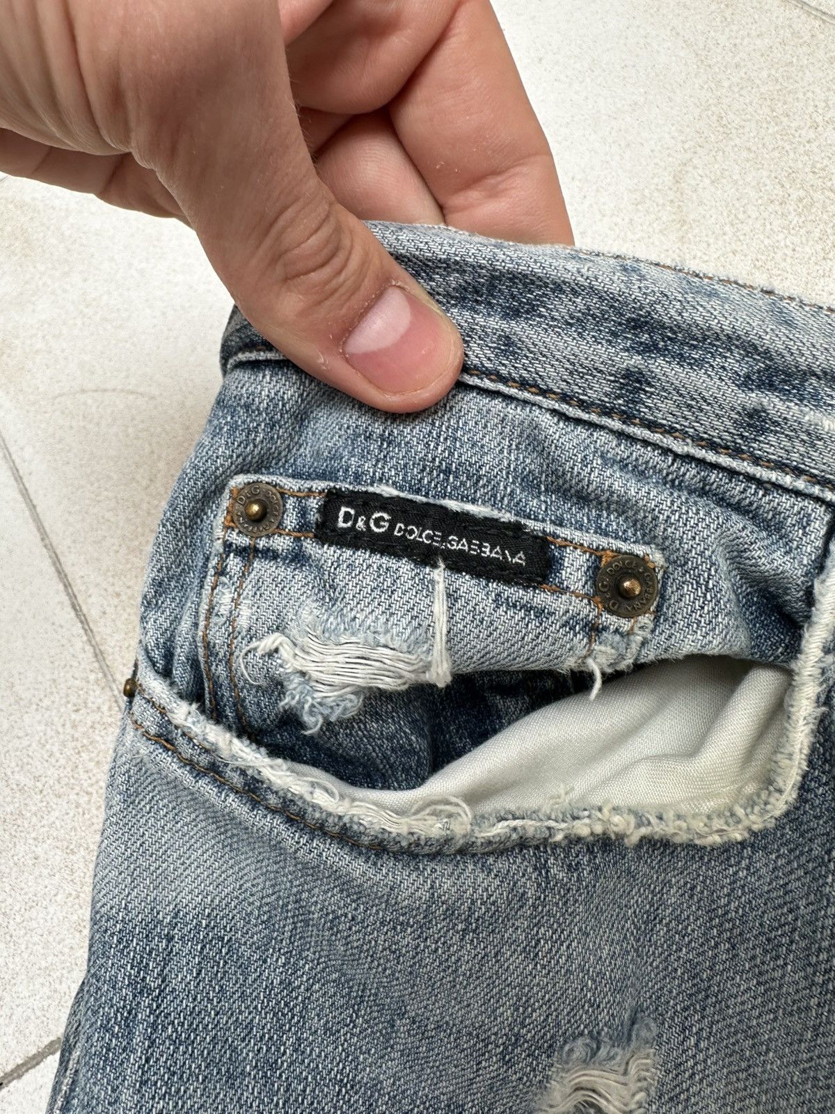 Dolce & Gabbana D&G Distressed Archive Jeans — Grunge Y2K Style Size US 33 - 4 Thumbnail