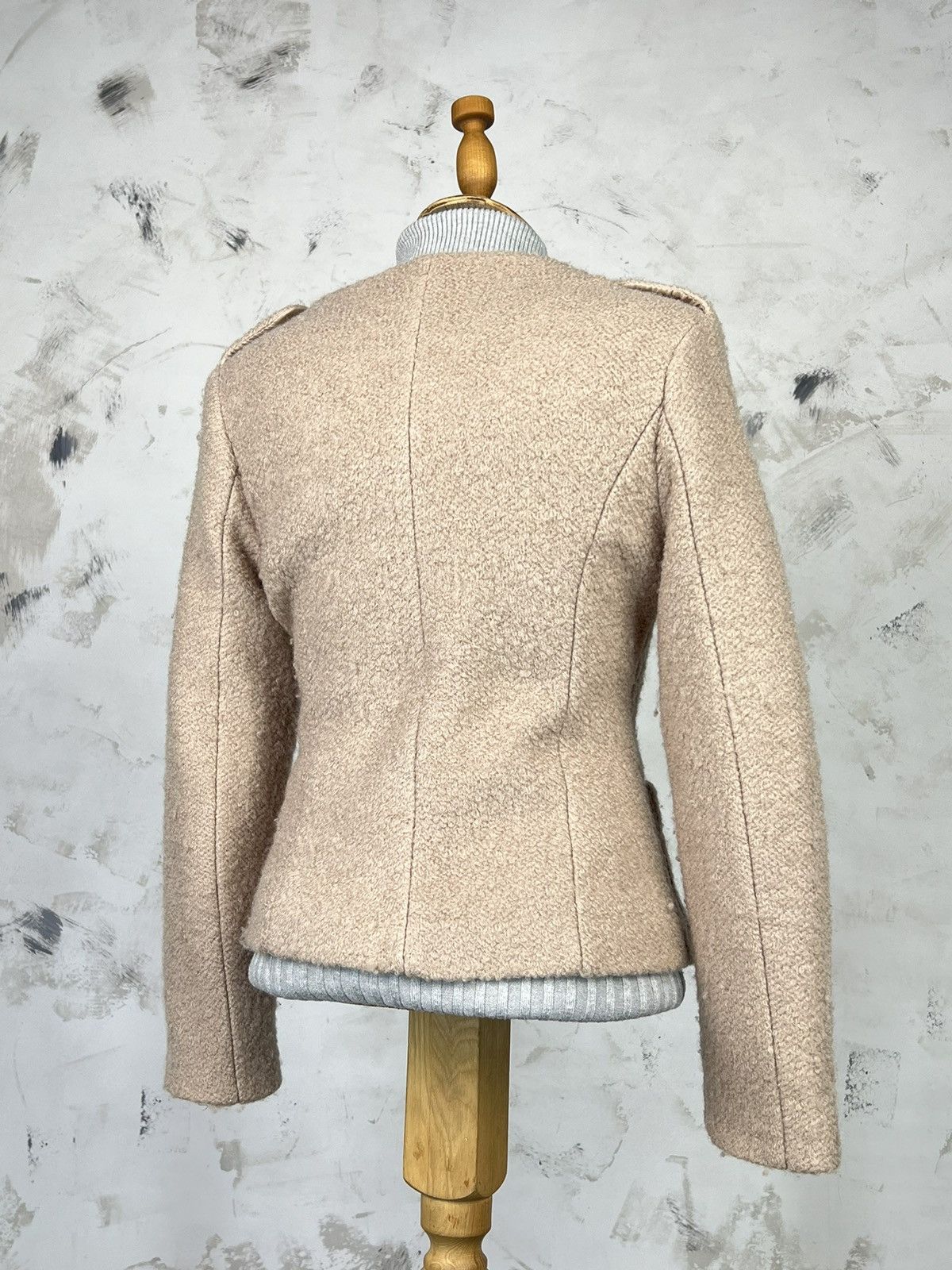 Max Mara Vintage Max Mara Beige Wool Blazer Coat Jacket Size S - M Size M / US 6-8 / IT 42-44 - 2 Thumbnail