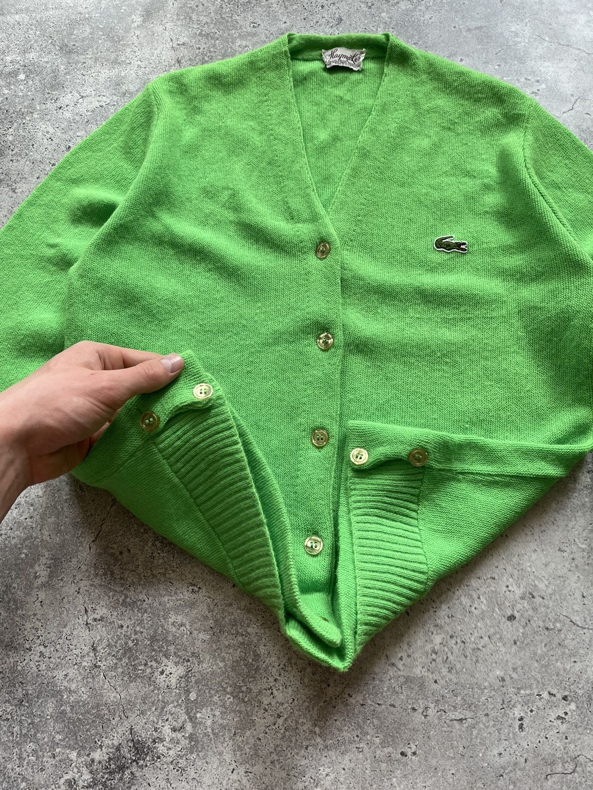Lacoste × Vintage Vintage 1940s Lacoste Haymaker Green Cardigan Sweater Y2K Size US S / EU 44-46 / 1 - 4 Thumbnail