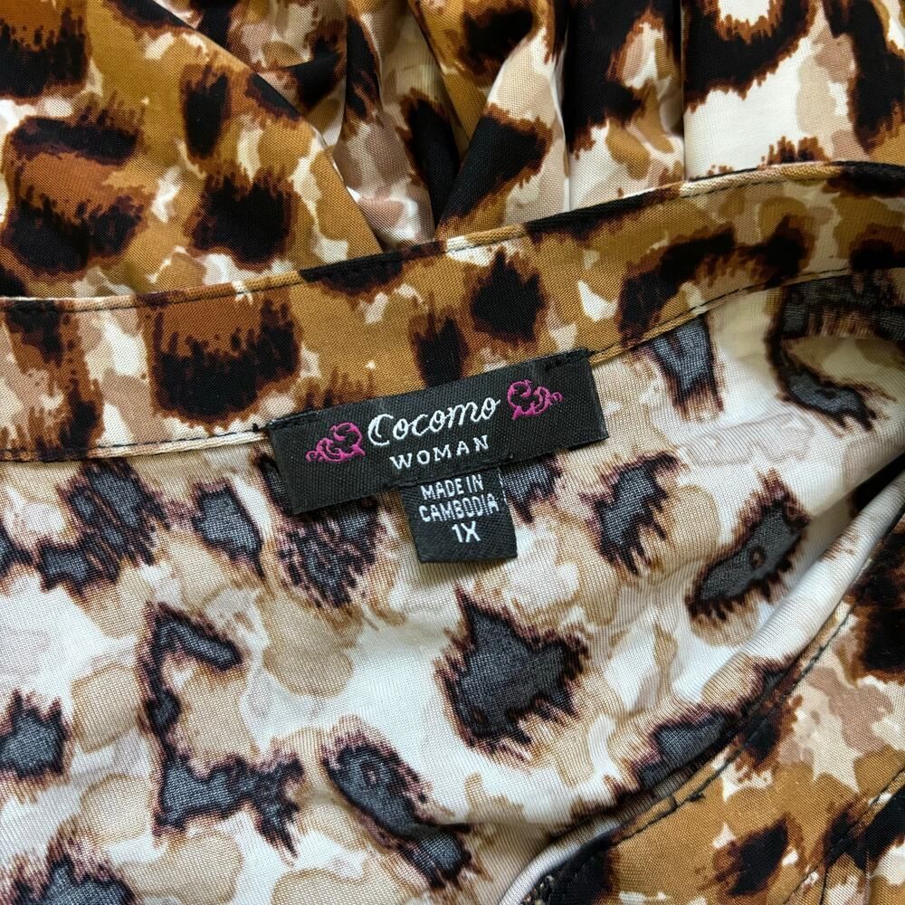 Other Cocomo Women's Leopard Print Top with Chain Detail Size 1X ( Size XL / US 12-14 / IT 48-50 - 7 Thumbnail