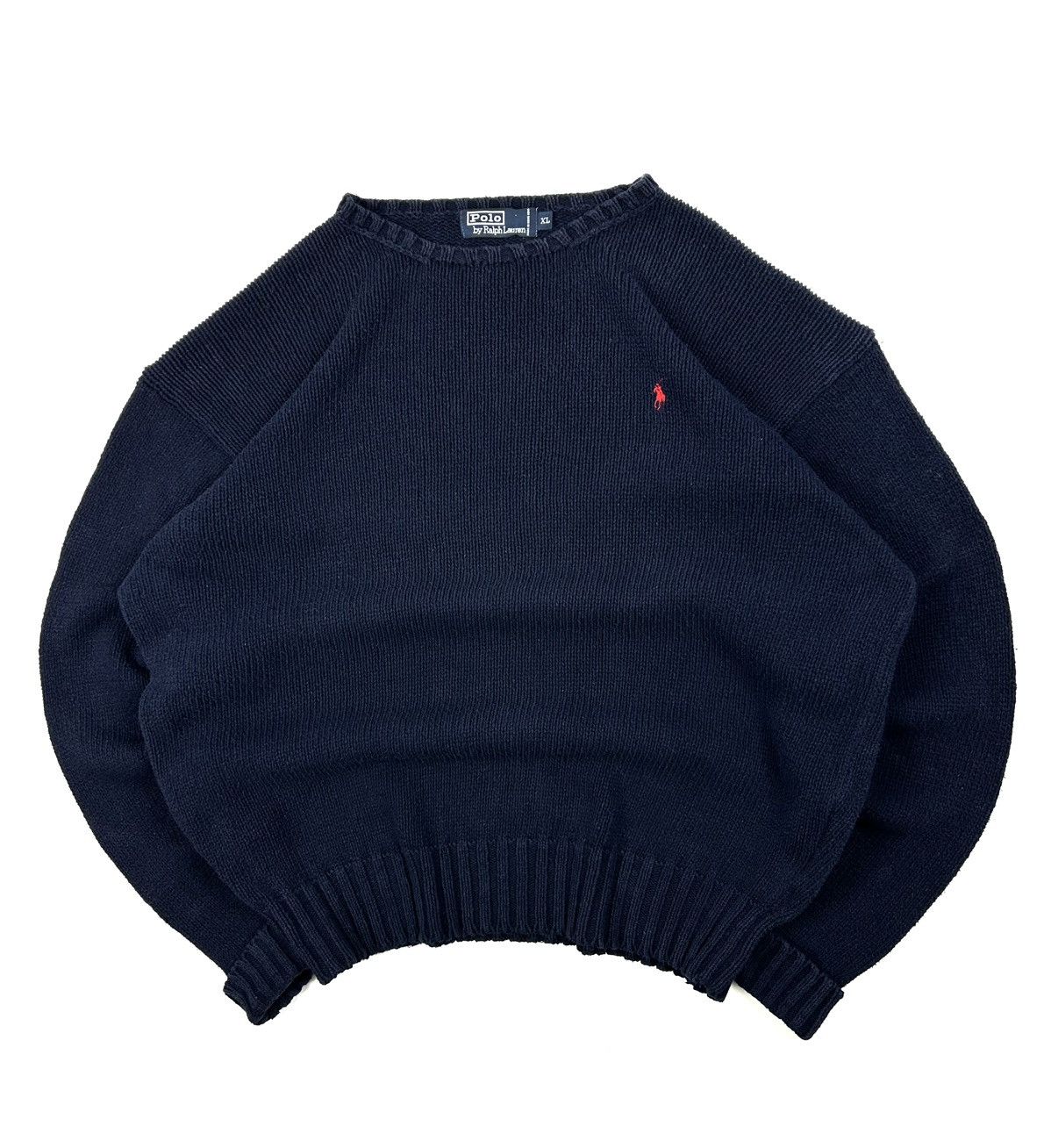 Polo Ralph Lauren Vintage Polo Ralph Lauren Knit Cotton Sweater Navy XL Y2K Size US XL / EU 56 / 4 - 1 Thumbnail