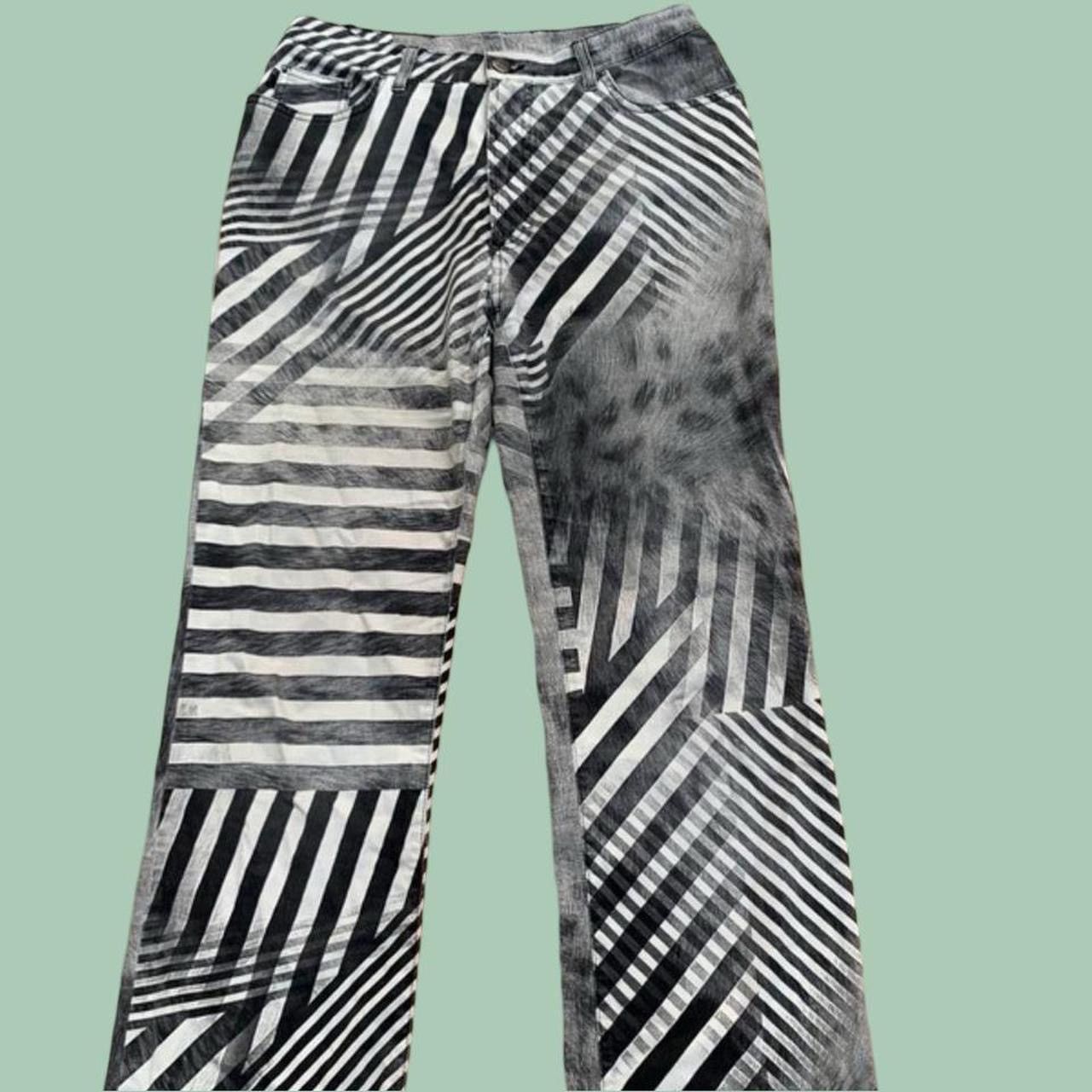 image of Just Cavalli Authentic Vintage Print Printed Straight Leg Jeans in Cream, Women's (Size 29)