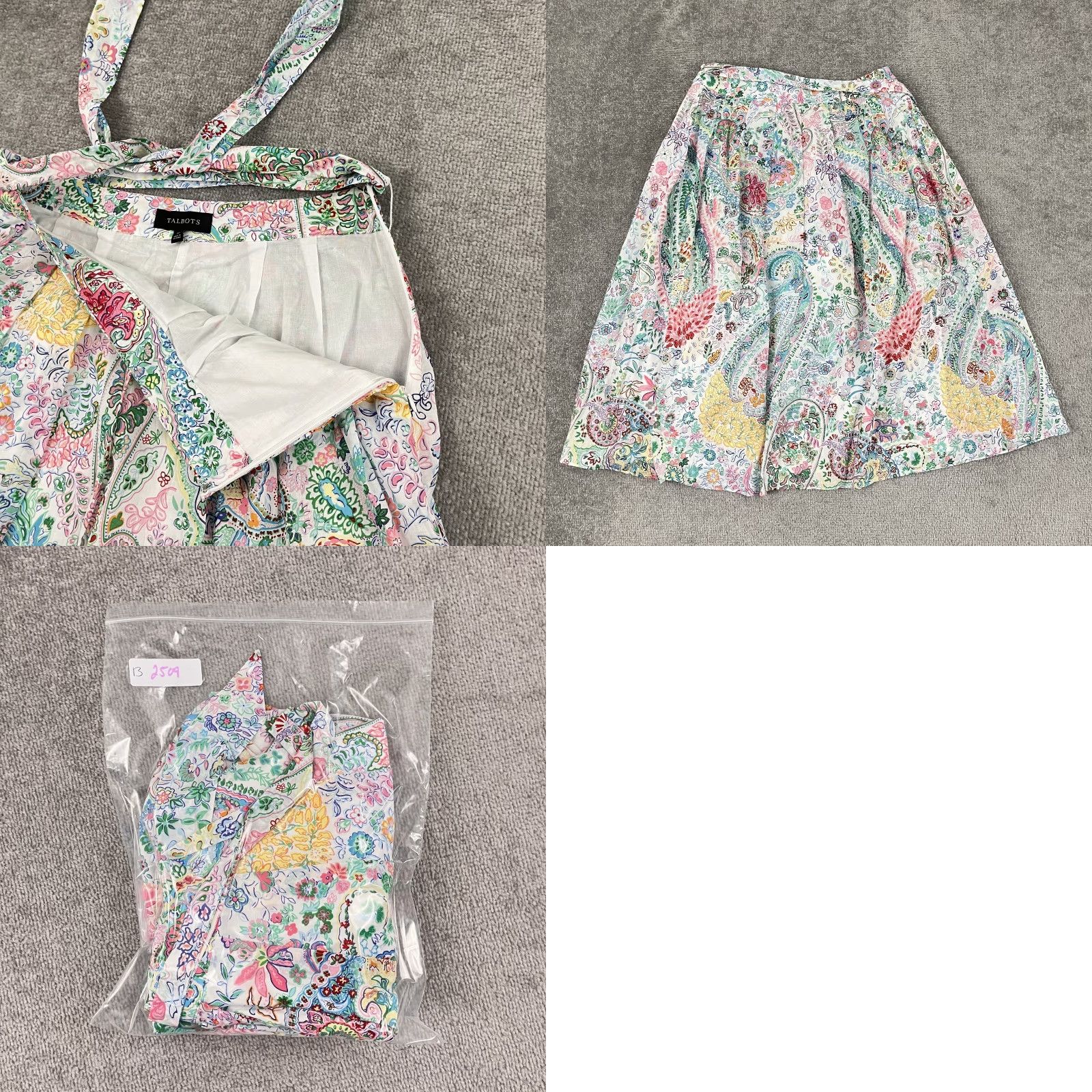 Talbots Talbots Midi Skirt Womens Sz 10 30 x 32" Floral Boho Prairie Cottagecore Tie Size 32" / US 10 / IT 46 - 8 Thumbnail
