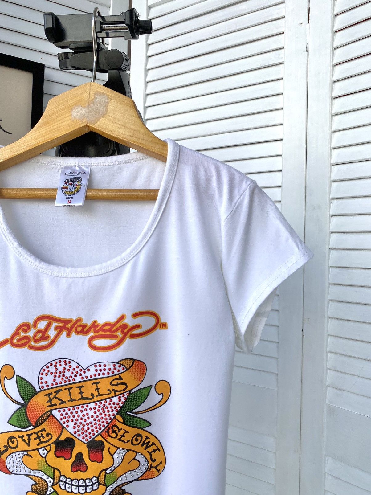 Ed Hardy × Vintage Vintage Y2K Ed Hardy Skull Short Sleeve Tee Shirt Size M / US 6-8 / IT 42-44 - 8 Thumbnail