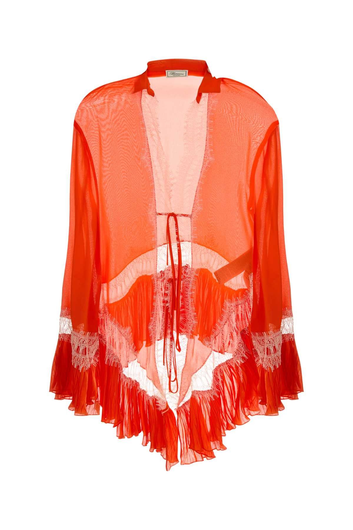 Blumarine Orange Chiffon Blouse Size S / US 4 / IT 40 - 1 Thumbnail
