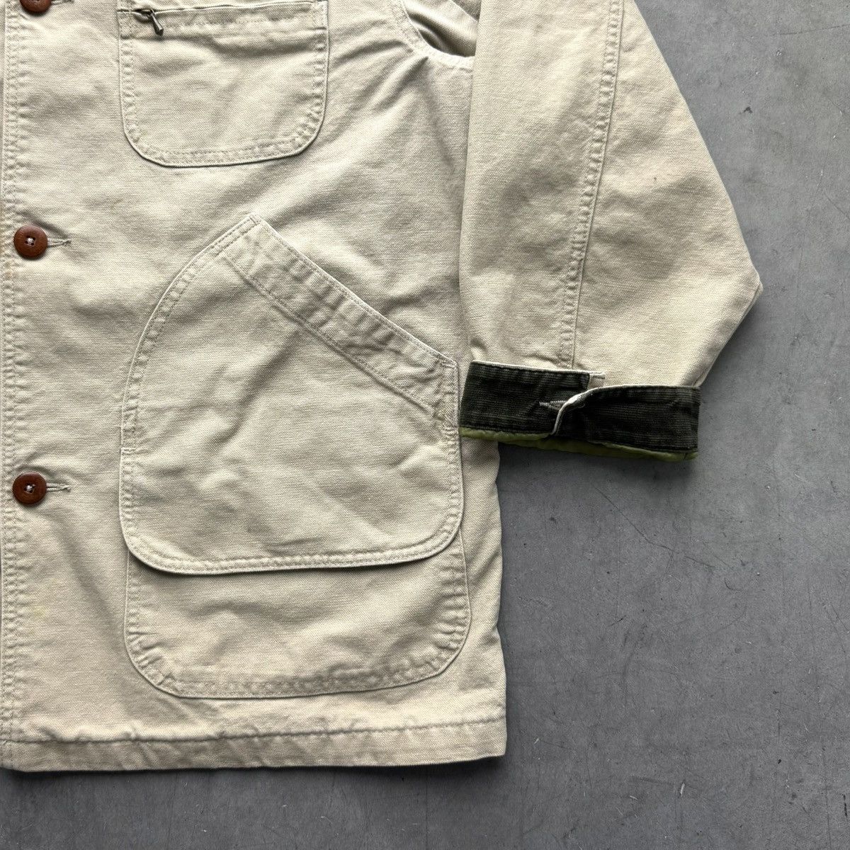 L.L. Bean VINTAGE 90s LL BEAN BARN CHORE COAT BIEGE LARGE CANVAS USA Size US L / EU 52-54 / 3 - 6 Thumbnail