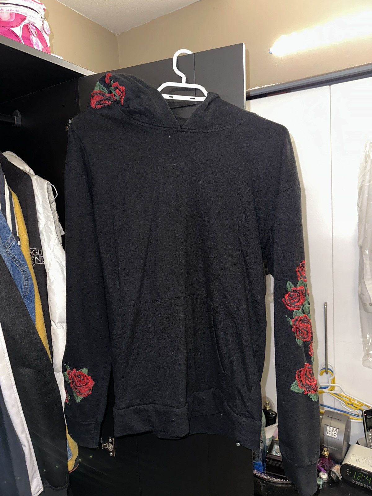 Vintage × Zara Rose Embroidered Pullover Hoodie Size US S / EU 44-46 / 1 - 1 Thumbnail