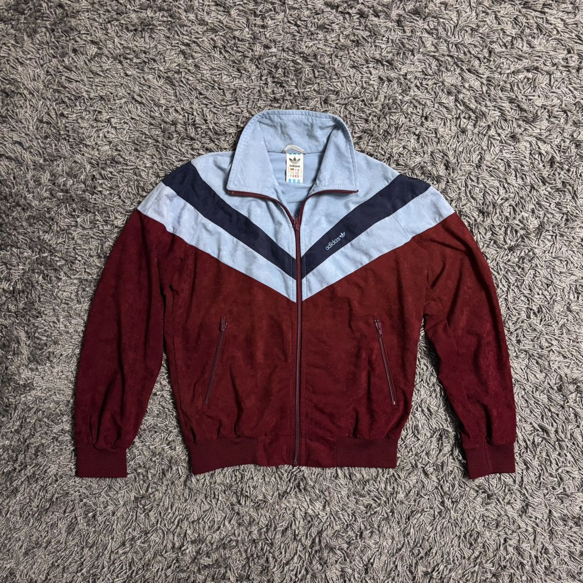 Adidas Vintage Adidas Track Jacket Made in West Germany Burgundy Size US S / EU 44-46 / 1 - 1 Thumbnail