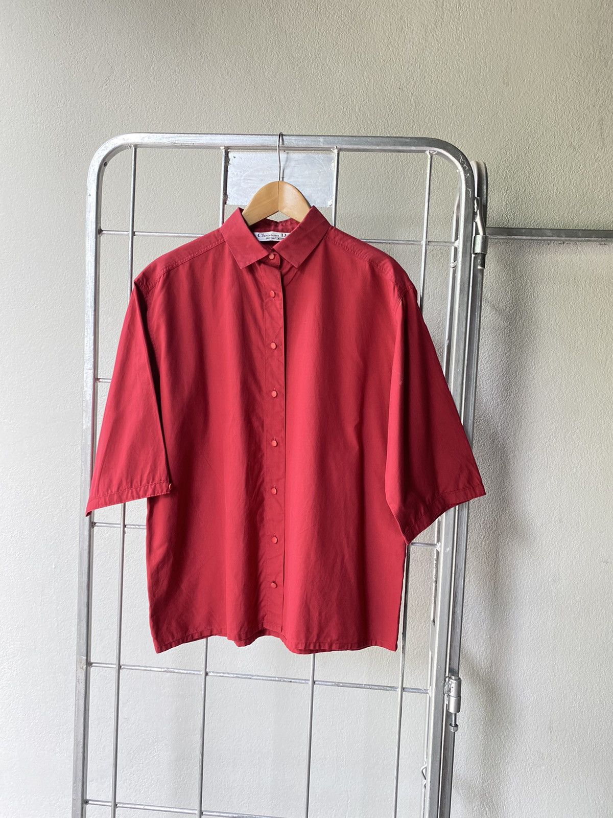Dior Christian Dior vintage red cardinal shirt Size L / US 10 / IT 46 - 1 Thumbnail