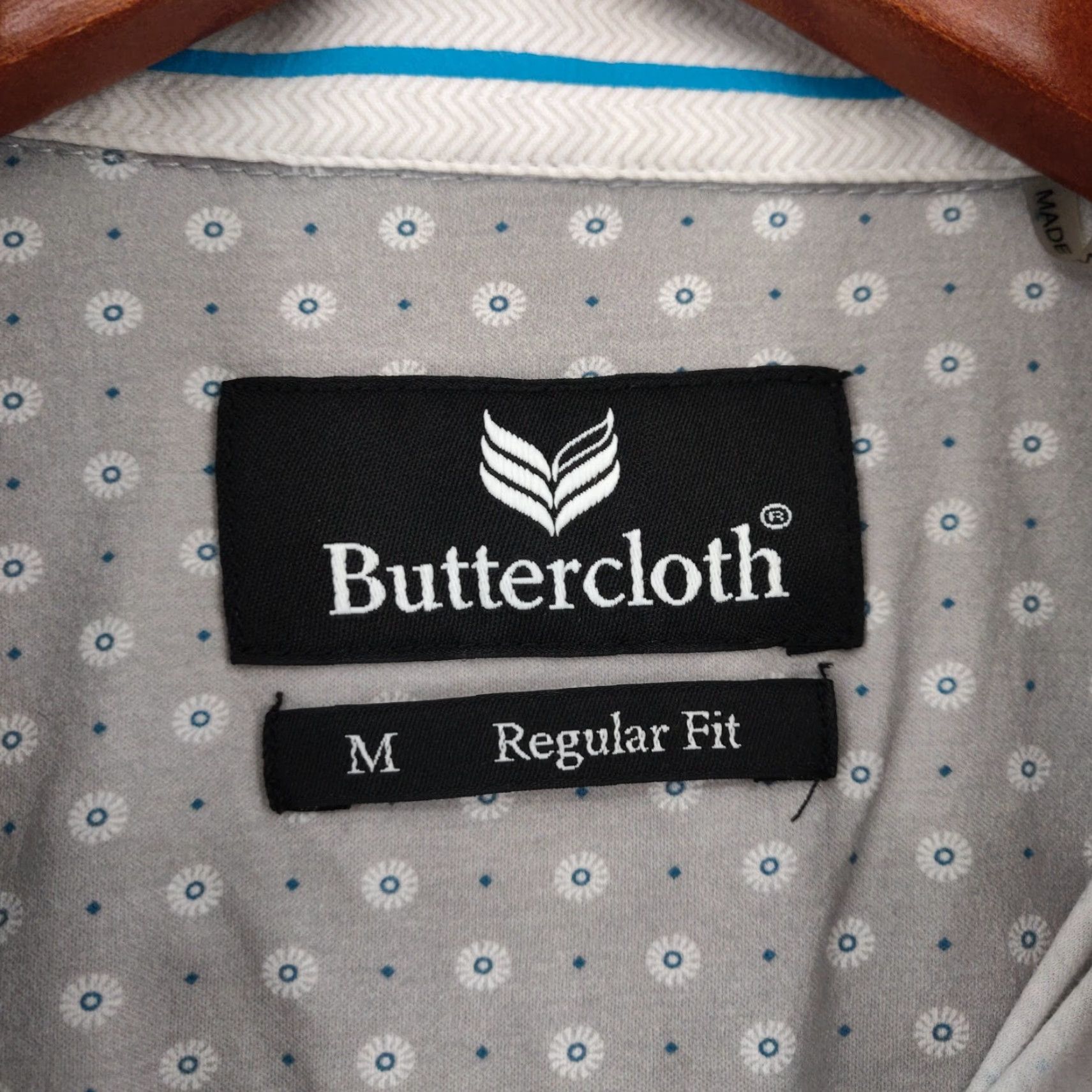 Vintage Buttercloth Mens Medium Beige Geometric Long Sleeve Regular Button Up Shirt Size US M / EU 48-50 / 2 - 7 Thumbnail