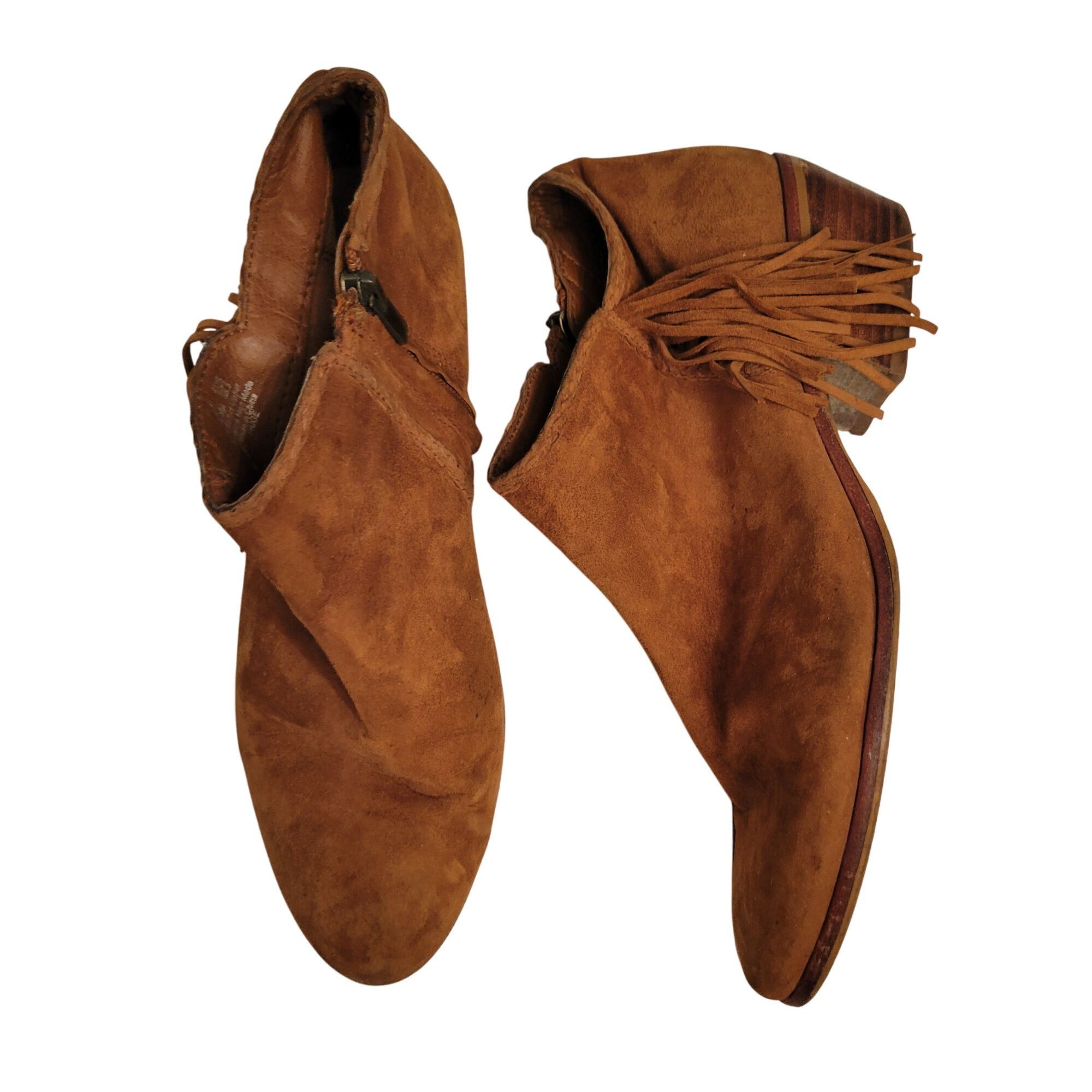 Sam Edelman Sam Edelman 8.5M Suede Leather Ankle Boots Fringe Western Bo Size US 8.5 / IT 38.5 - 1 Thumbnail