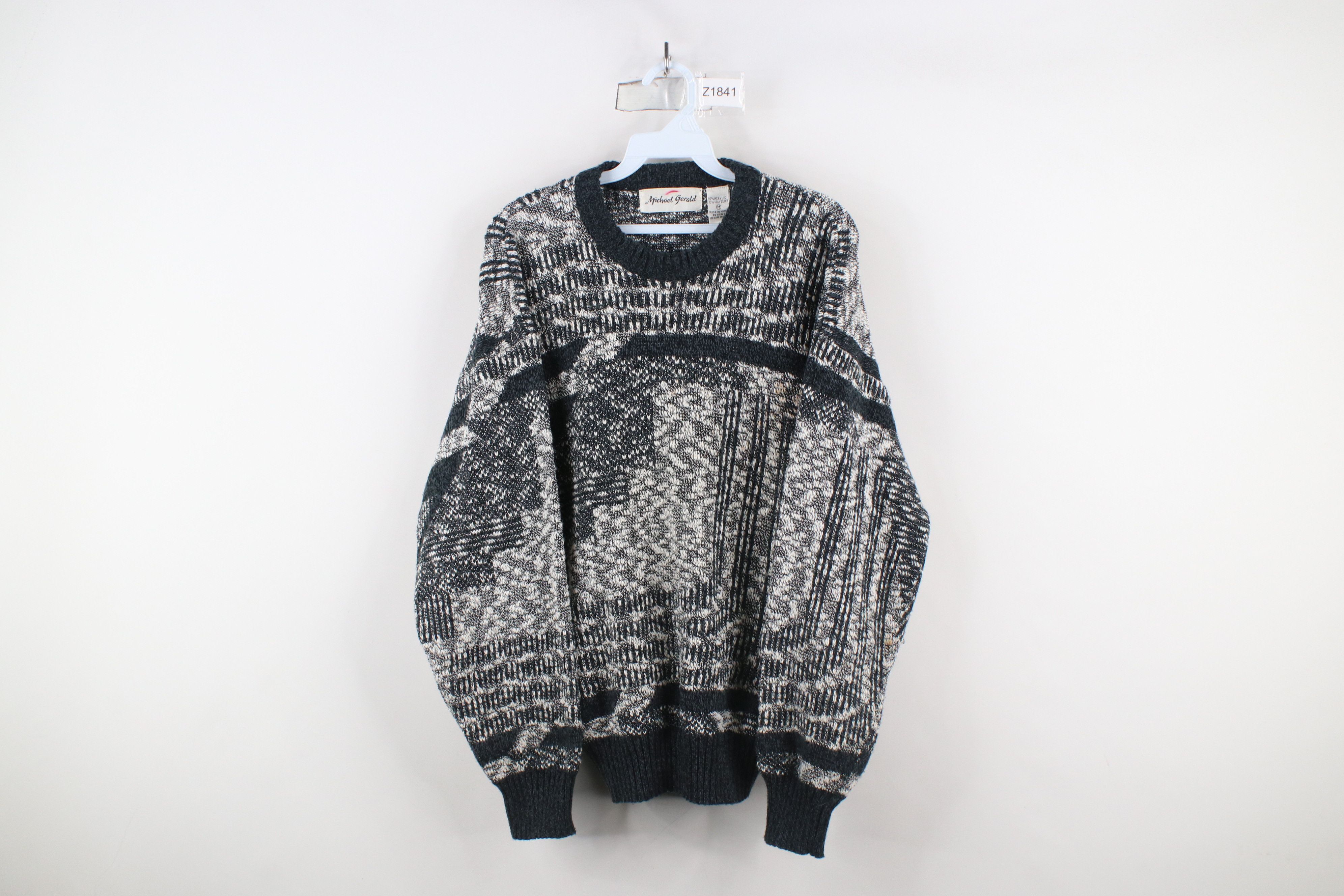 Vintage Vintage 90s Streetwear Abstract Knit Crewneck Sweater Size US M / EU 48-50 / 2 - 1 Thumbnail