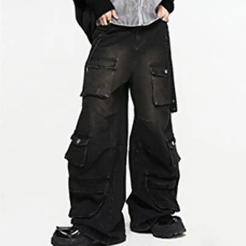 Japanese Brand × Vintage Straight Techwear Denim Handsome Pants Size US 33 - 2 Thumbnail
