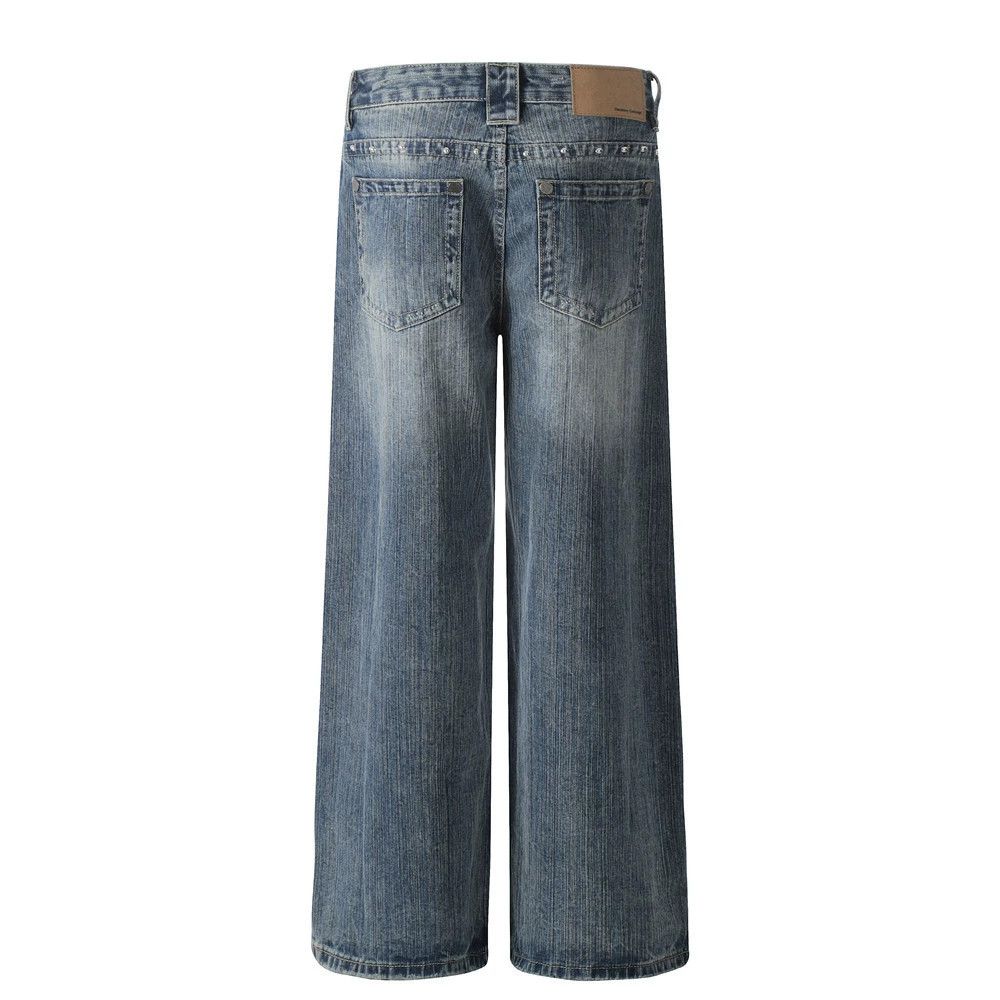 Japanese Brand × Jean American high street straight loose rivet washed jeans Size US 32 / EU 48 - 2 Thumbnail