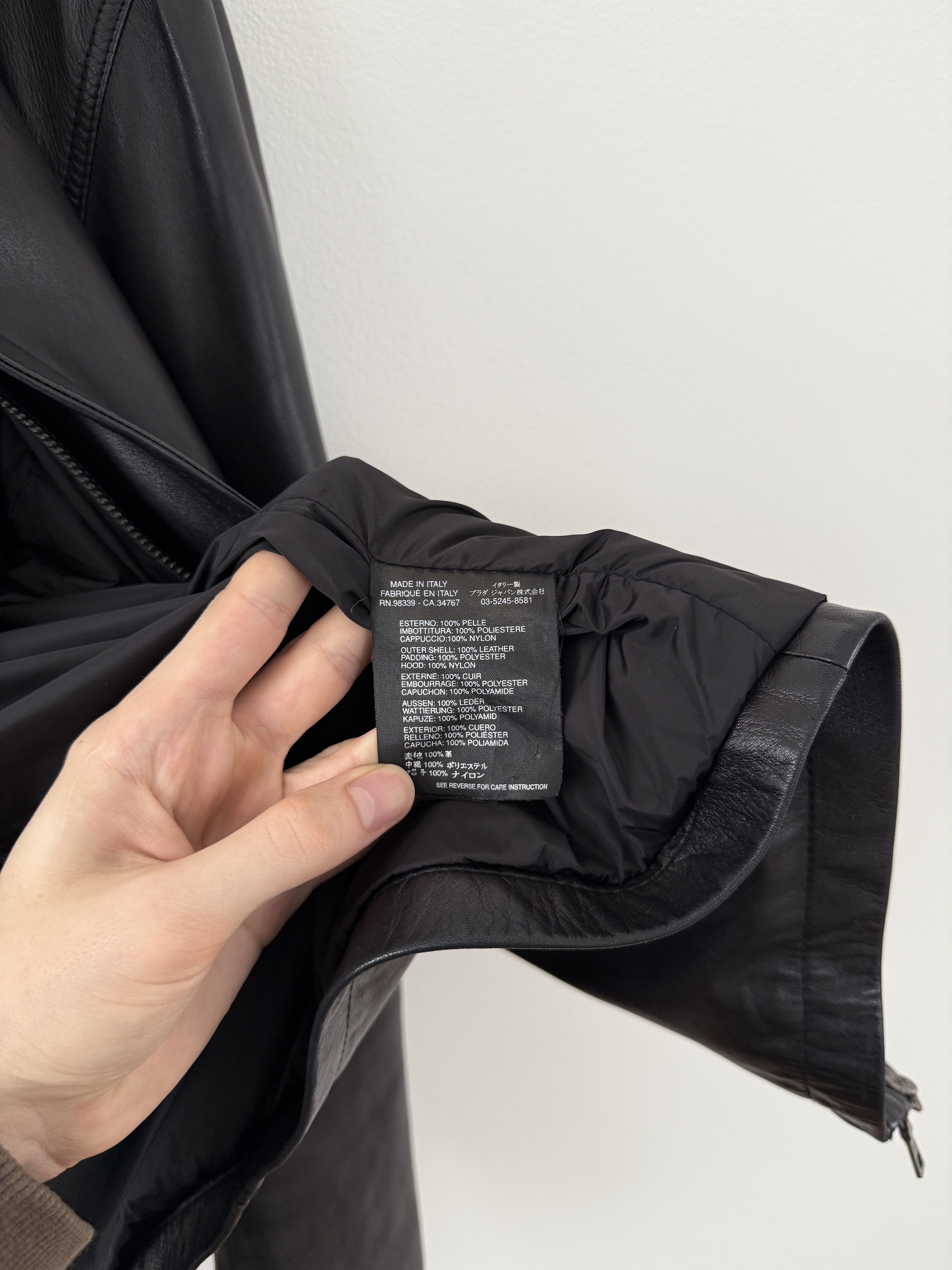 Prada 2000s Leather Moto Jacket Size US L / EU 52-54 / 3 - 21 Thumbnail