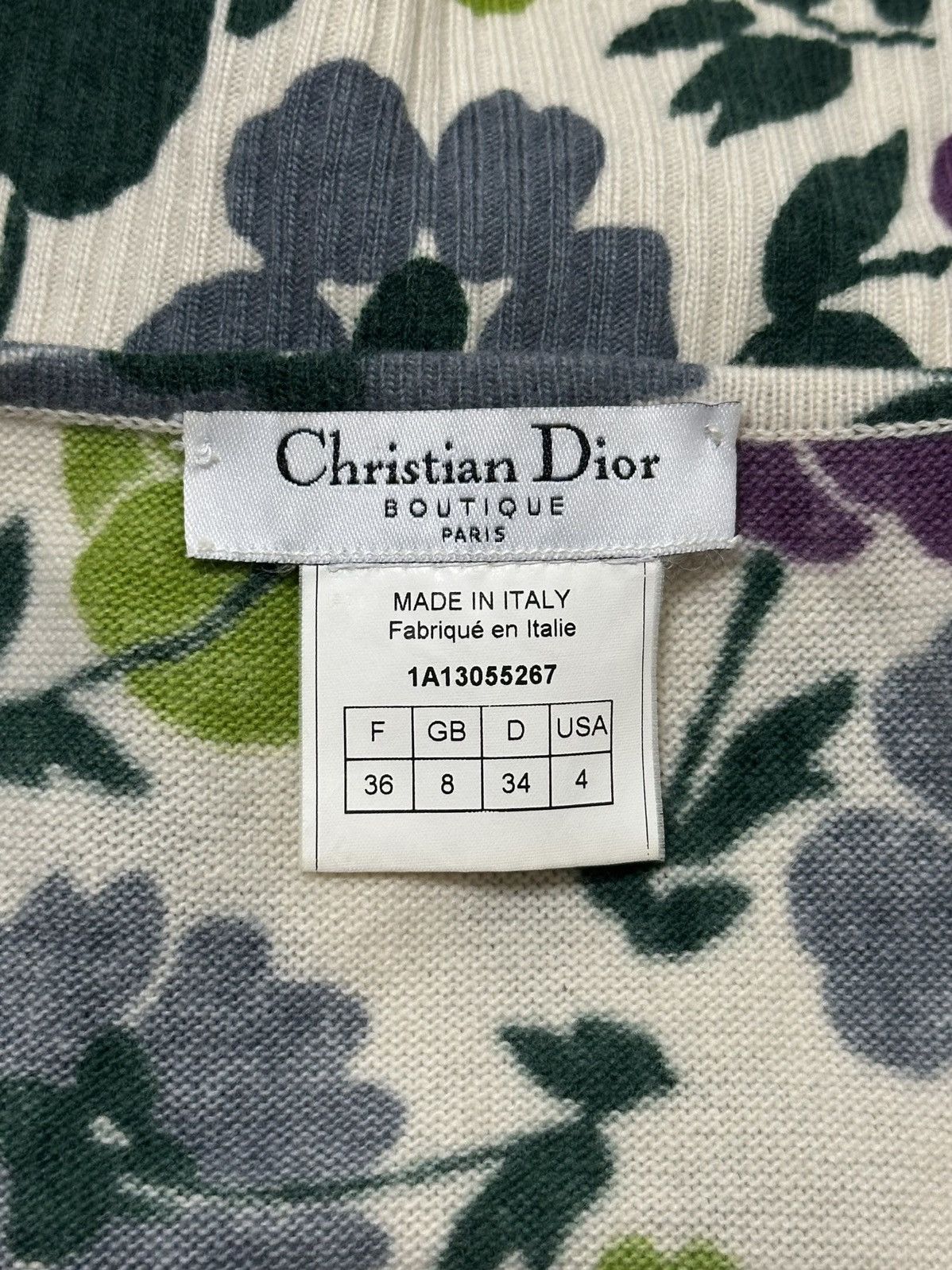 Dior CHRISTIAN DIOR Fall Winter 2001 Floral Print Knit Camisole Size XS / US 0-2 / IT 36-38 - 5 Thumbnail