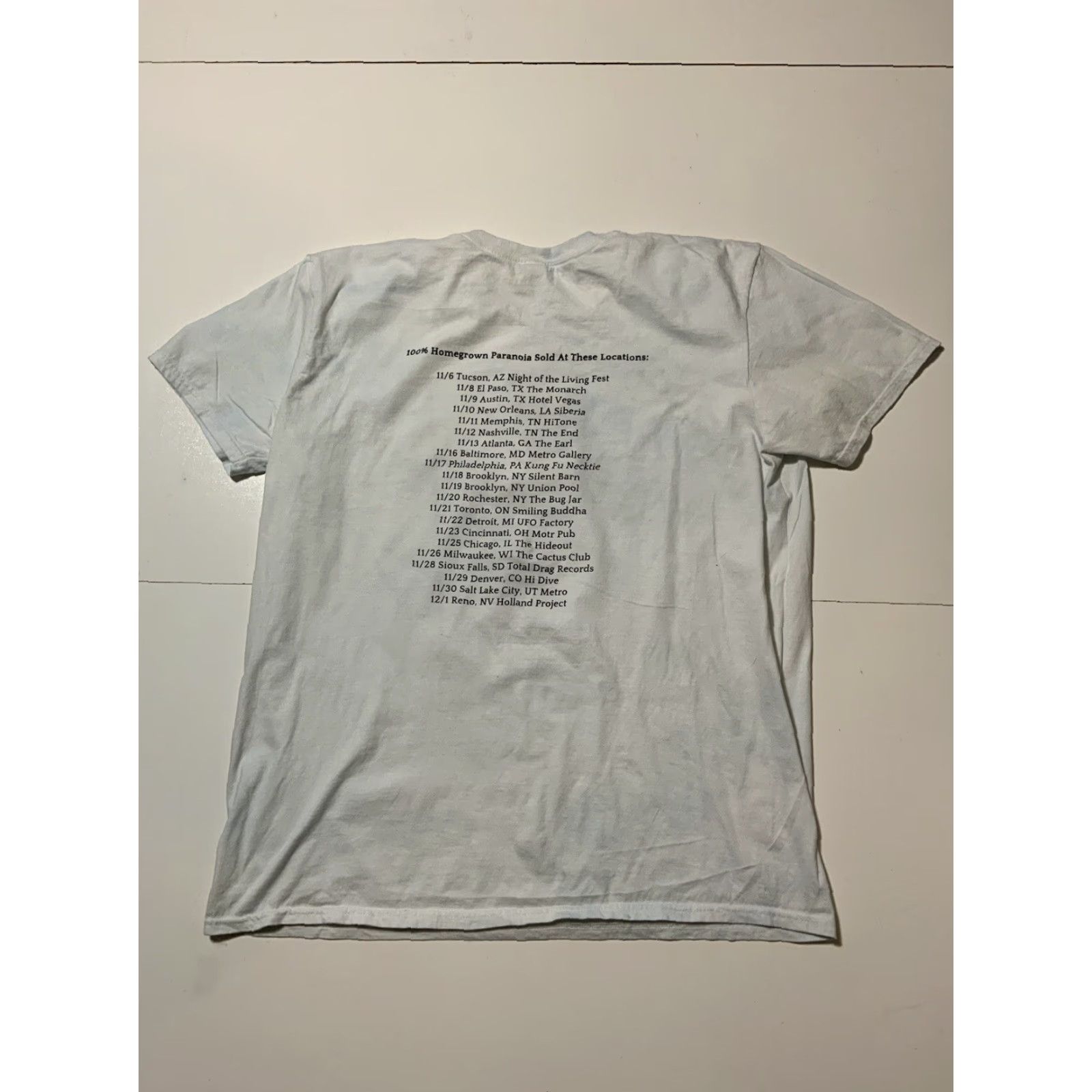 Vintage VINTAGE CFM Charles Frances Moothart Homegrown Paranoia Diluted Dreams T-Shirt XL White Mens Shirt Size US XL / EU 56 / 4 - 3 Thumbnail