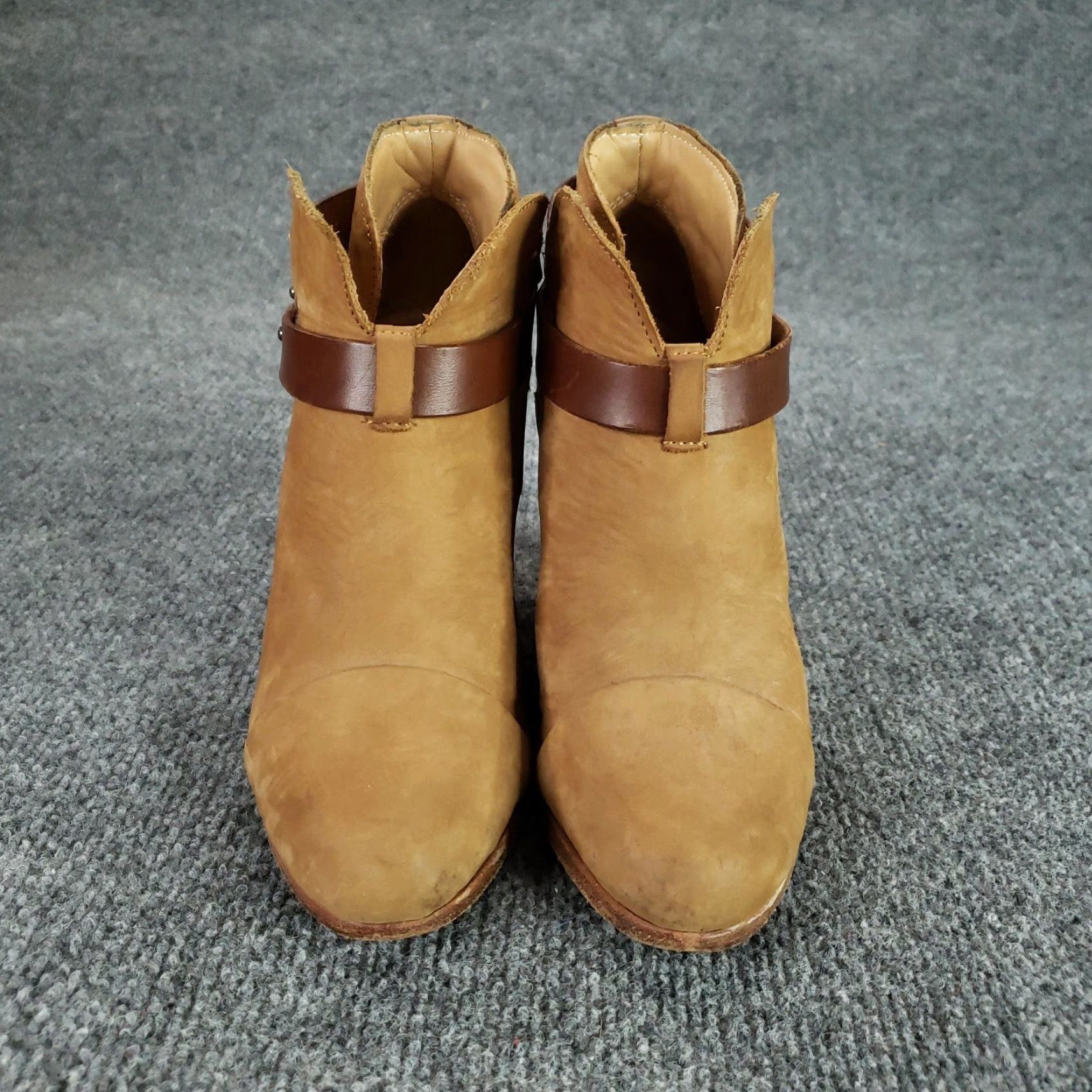Rag & Bone rag & bone Harrow Boots Womens Size 7 Tan Leather Ankle Booties Stacked Heel ZZ Size US 7 / IT 37 - 2 Thumbnail