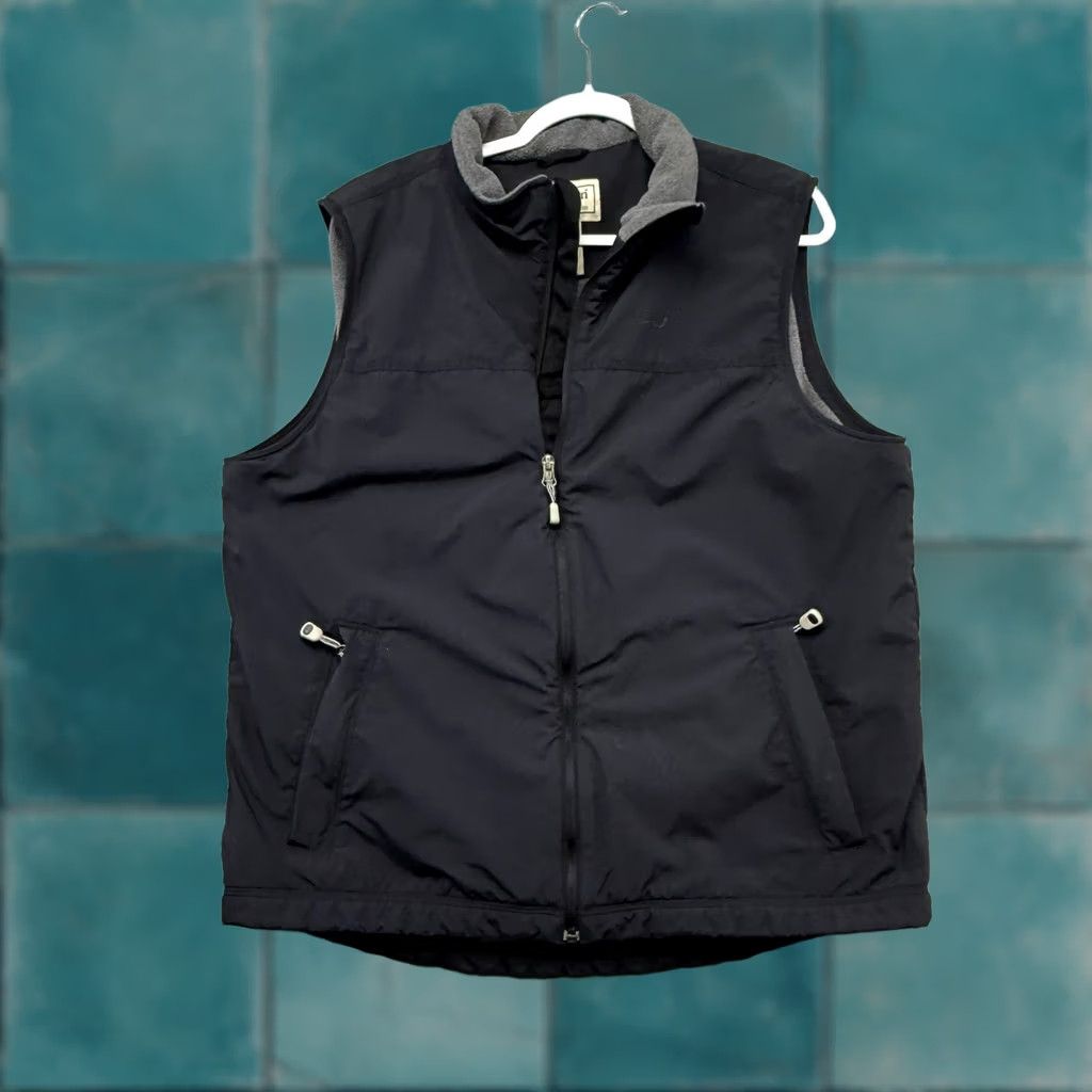 Vintage LL Bean Mens LT Vest Fleece Lined Black Windbreaker Outdoor Vest LT Tall Large Size US L / EU 52-54 / 3 - 1 Thumbnail