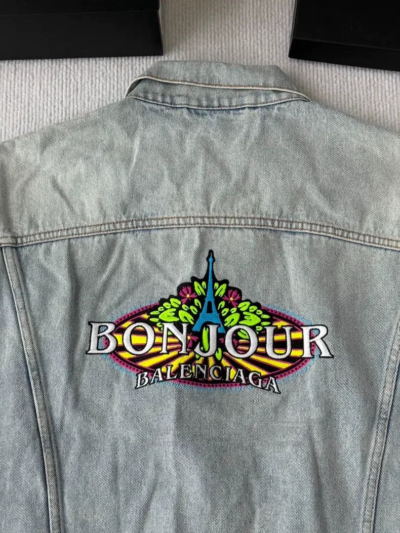Balenciaga Balenciaga Eiffel Tower Embroidered Denim Jacket Size XS / US 0-2 / IT 36-38 - 3 Thumbnail