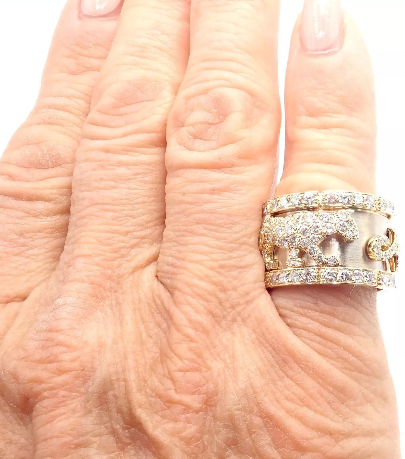 Cartier Cartier Mahango Walking Panthere 18k Diamond Band Ring Size ONE SIZE - 7 Thumbnail