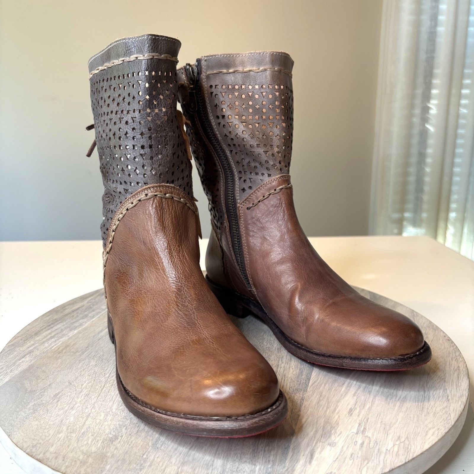 Bed Stu Bed Stu Cobbler Cheshire Boots 8 Leather Zip Boho Western Size US 8 / IT 38 - 1 Thumbnail
