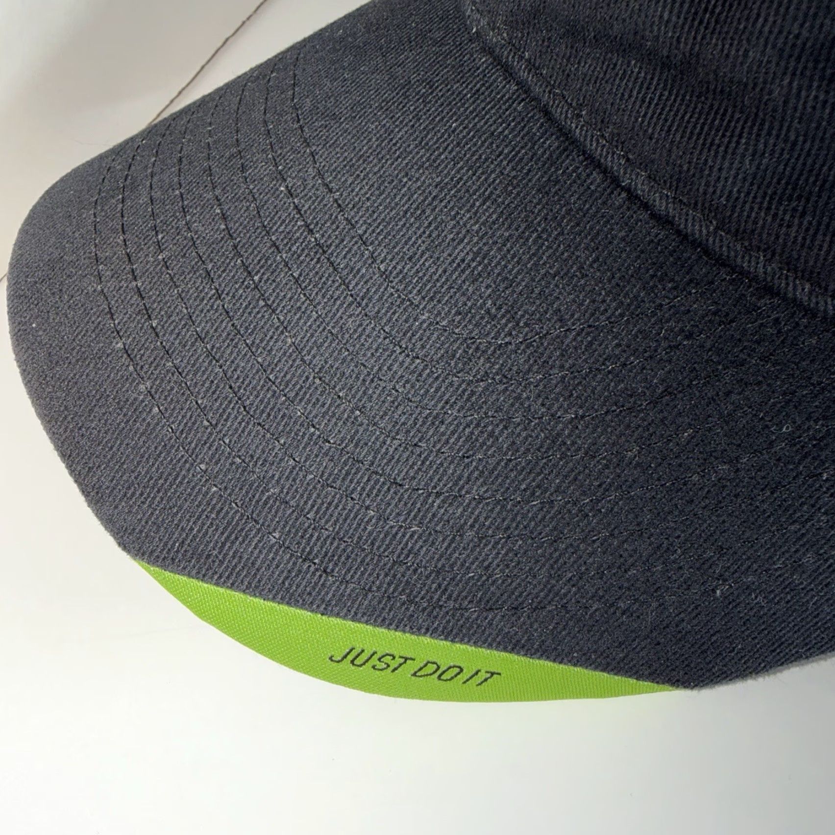 Nike VINTAGE Nike Soccer Strapback Hat Cap Spellout Swoosh Adjustable Y2K Black Green Mens One Size Black Nike Hat Size ONE SIZE - 6 Thumbnail