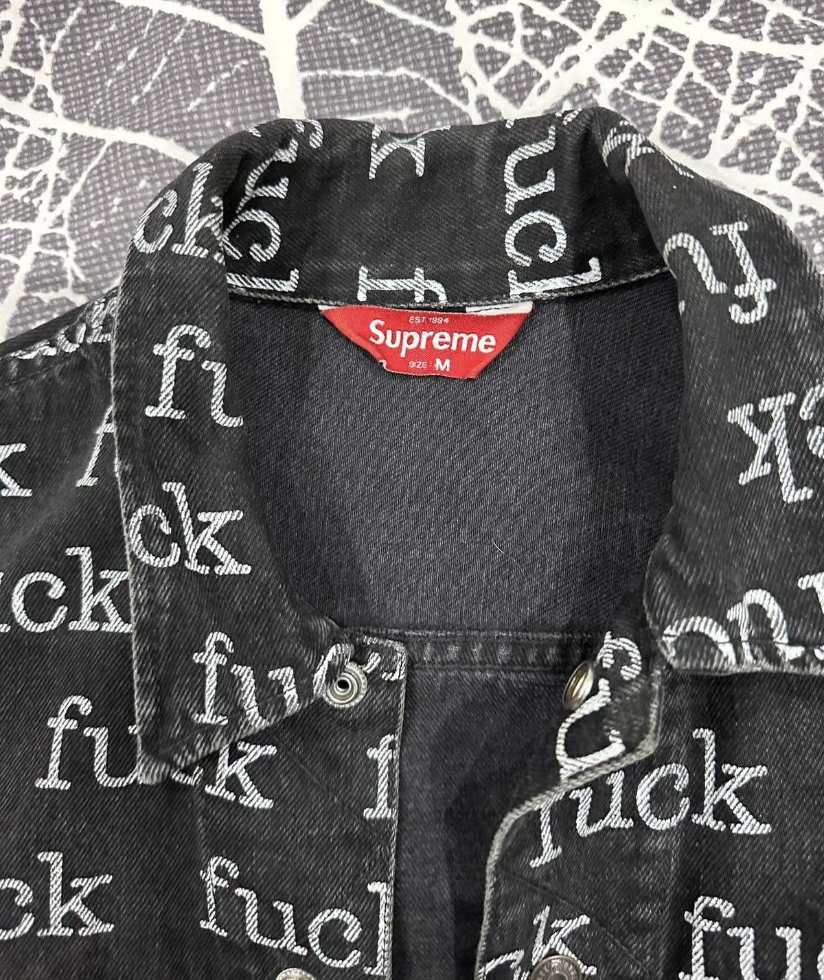Supreme Supreme ss13 fuck denim trucker Jacket black Size US M / EU 48-50 / 2 - 3 Thumbnail