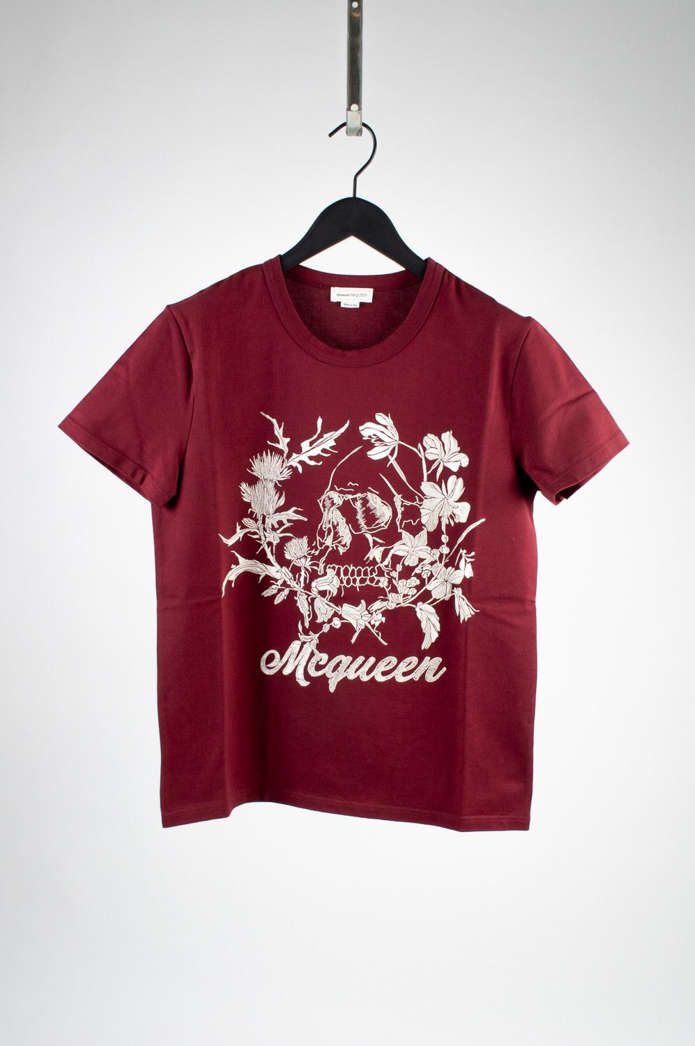 image of Alexander Mcqueen Men T Shirt With Print Size L Mcqt1 in Burgundy