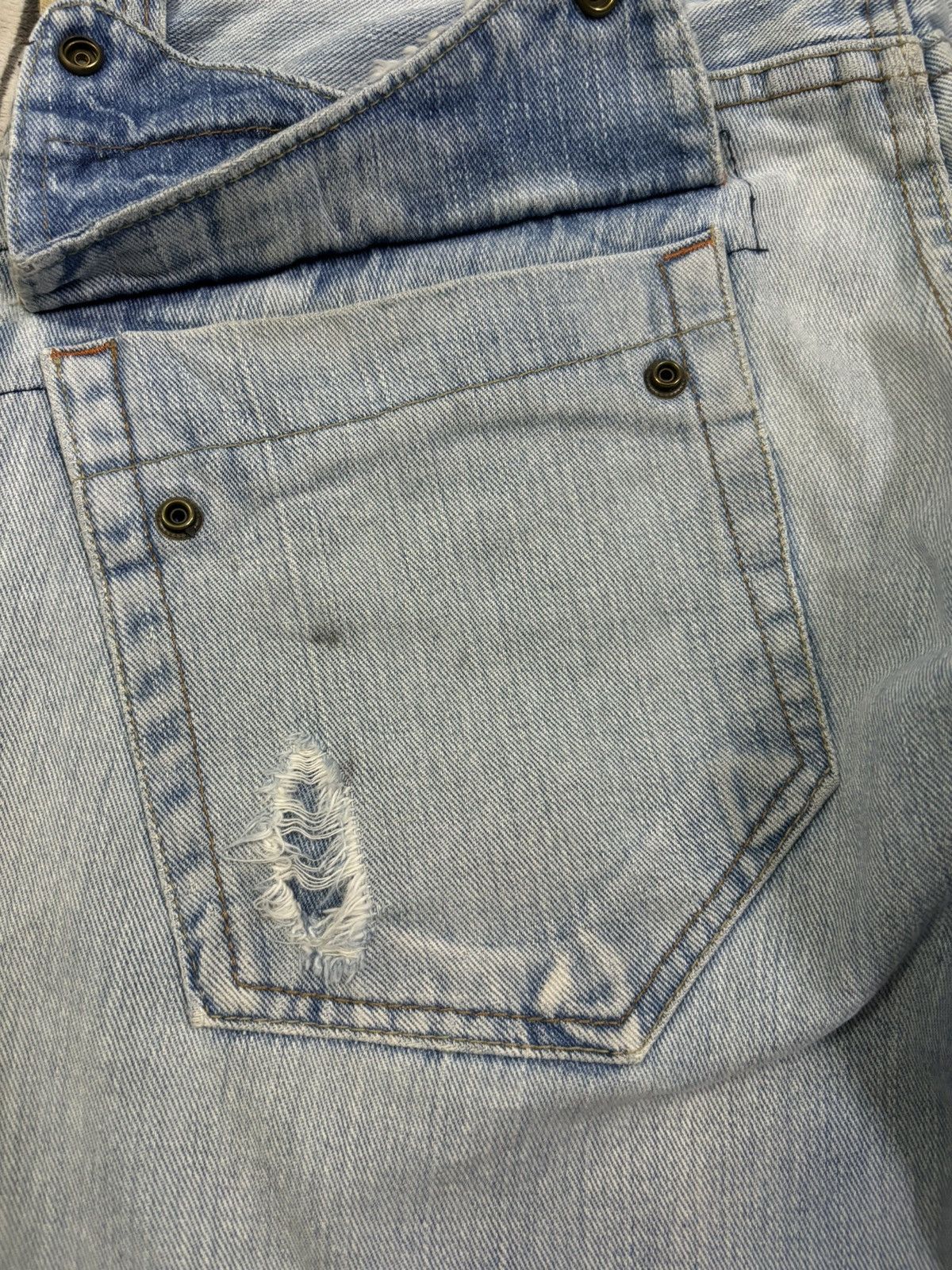 If Six Was Nine Vintage Japanese Brand Mud Wash Flare Fray Leg Grunge Jeans Size US 32 / EU 48 - 14 Thumbnail